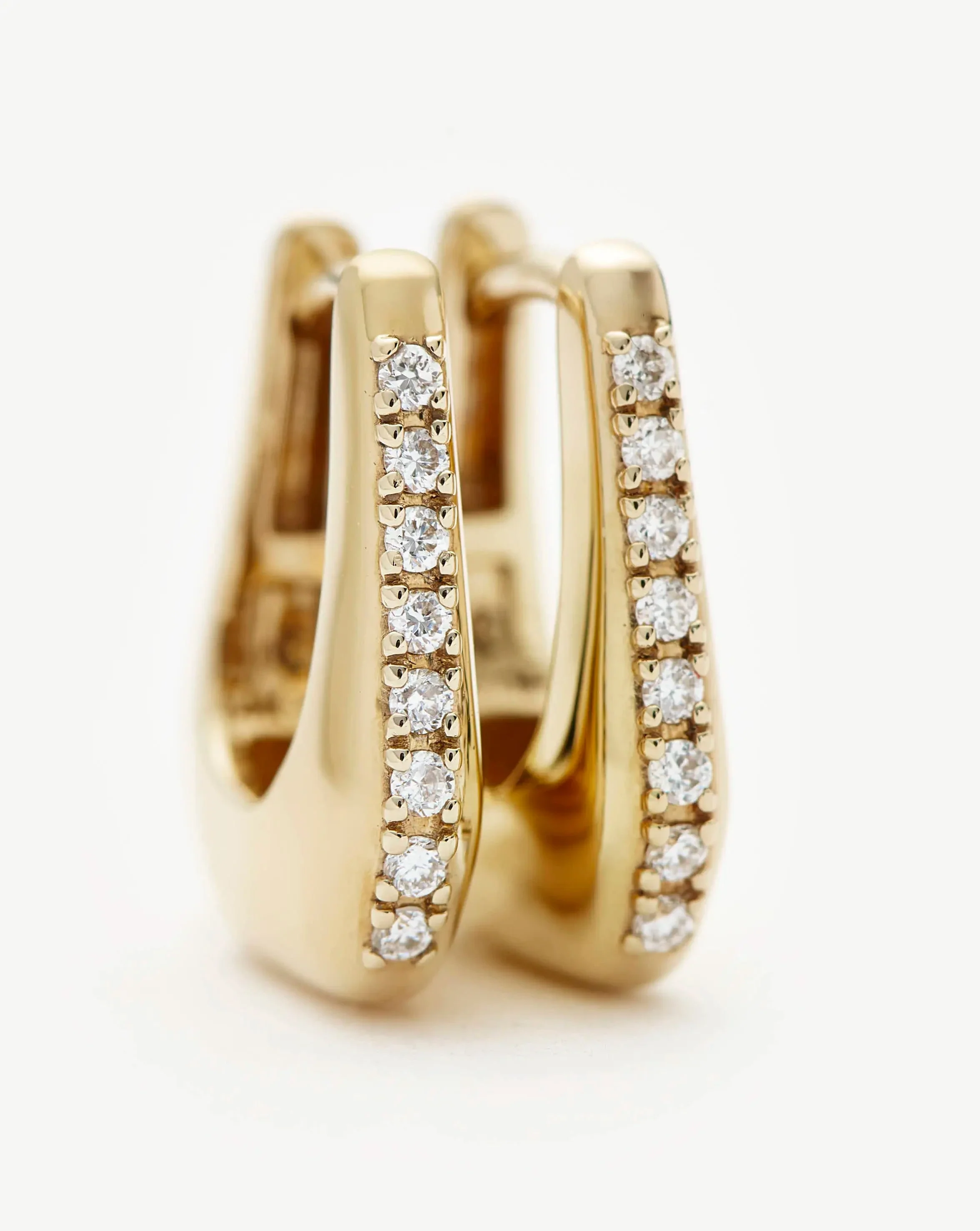 Lucy Williams Solid Gold Diamond Arco Huggies | 14k Solid Gold/Lab Grown Diamonds - Image 6