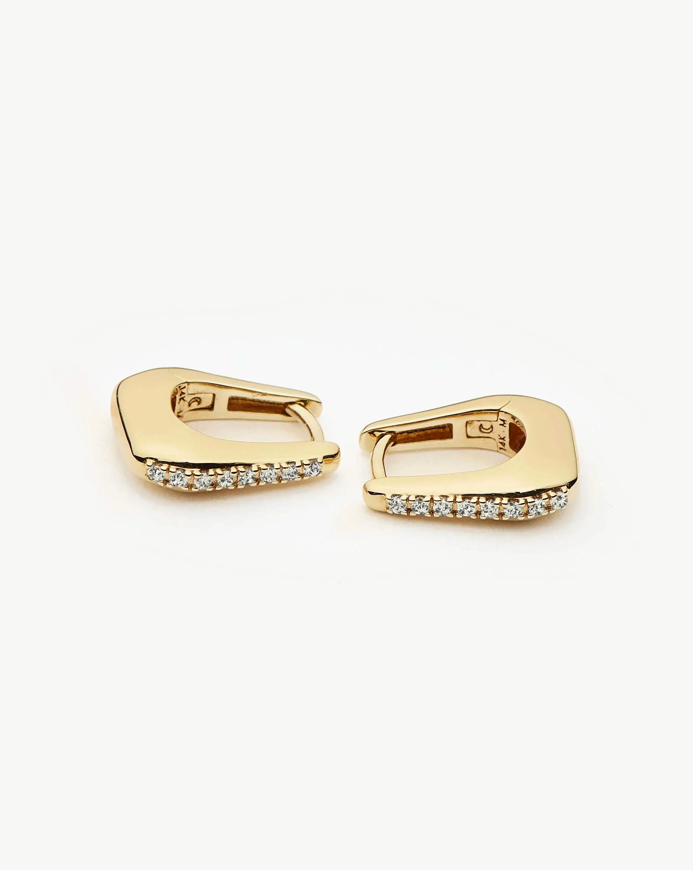 Lucy Williams Solid Gold Diamond Arco Huggies | 14k Solid Gold/Lab Grown Diamonds - Image 7