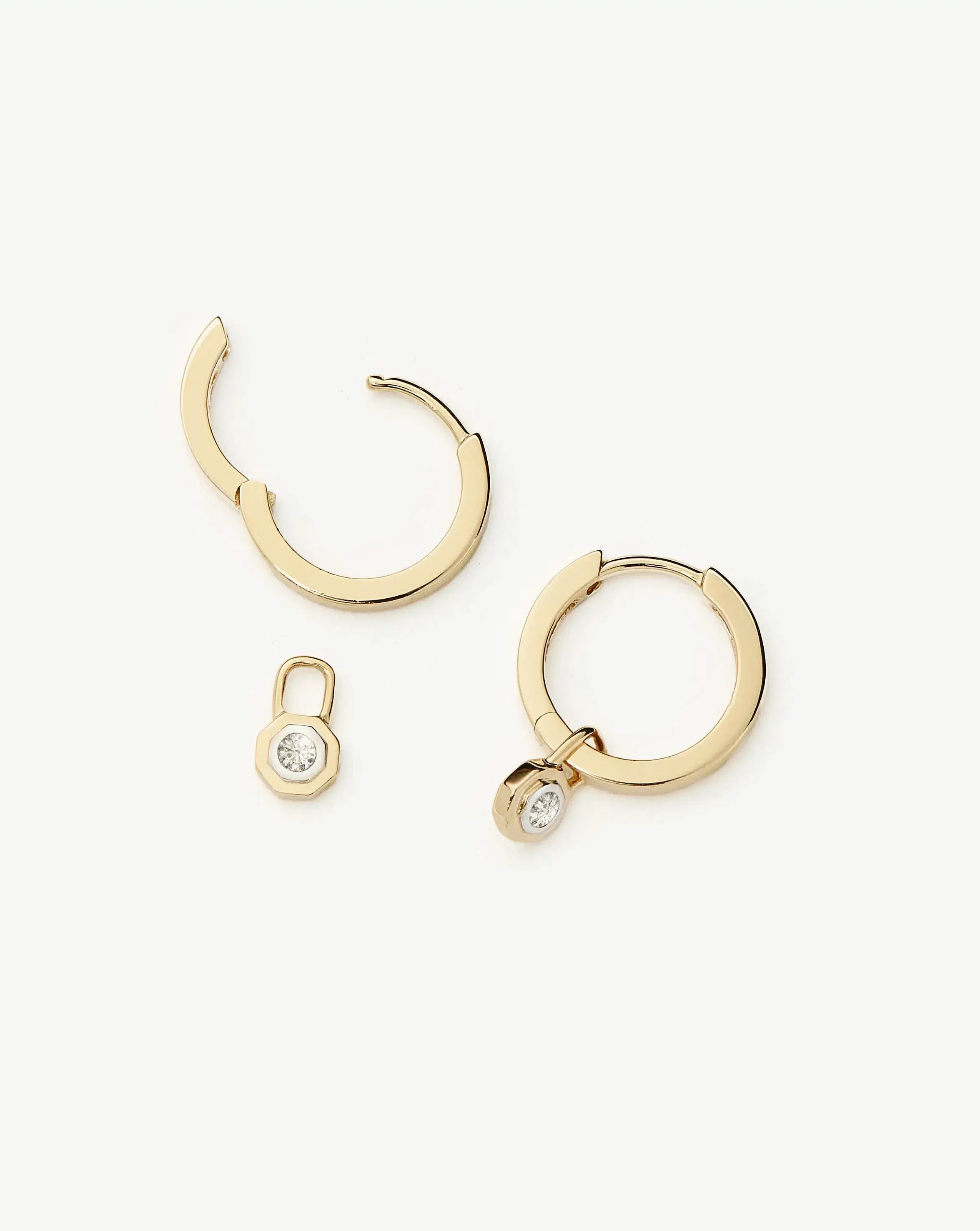 Lucy Williams Solid Gold Diamond Drop Huggies | 14k Solid Gold/Lab Grown Diamond - Image 4