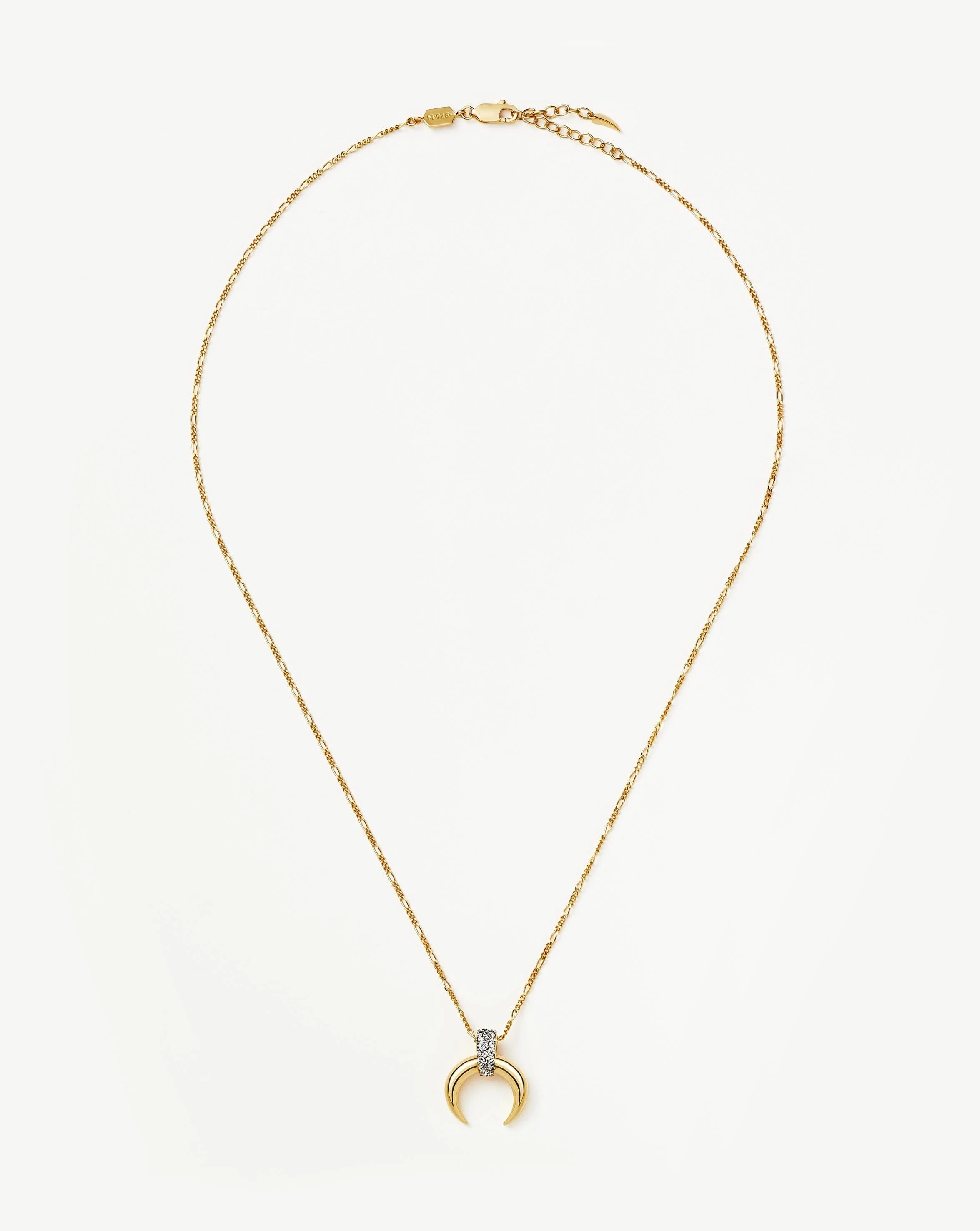 Lucy Williams Pavé Horn Pendant Necklace | 18k Gold Vermeil/Cubic Zirconia - Image 5