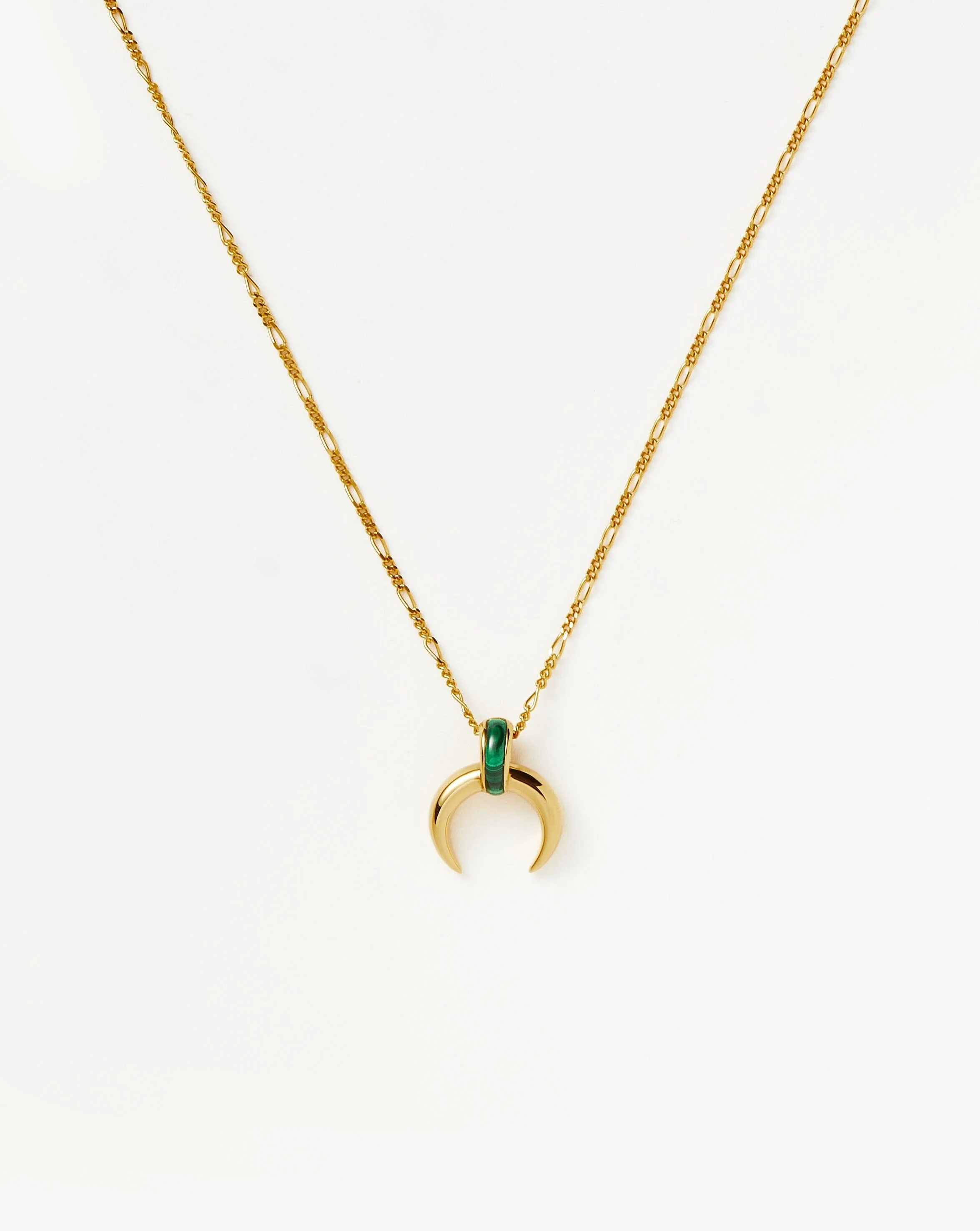 Lucy Williams Malachite Horn Pendant Necklace | 18k Gold Vermeil/Malachite