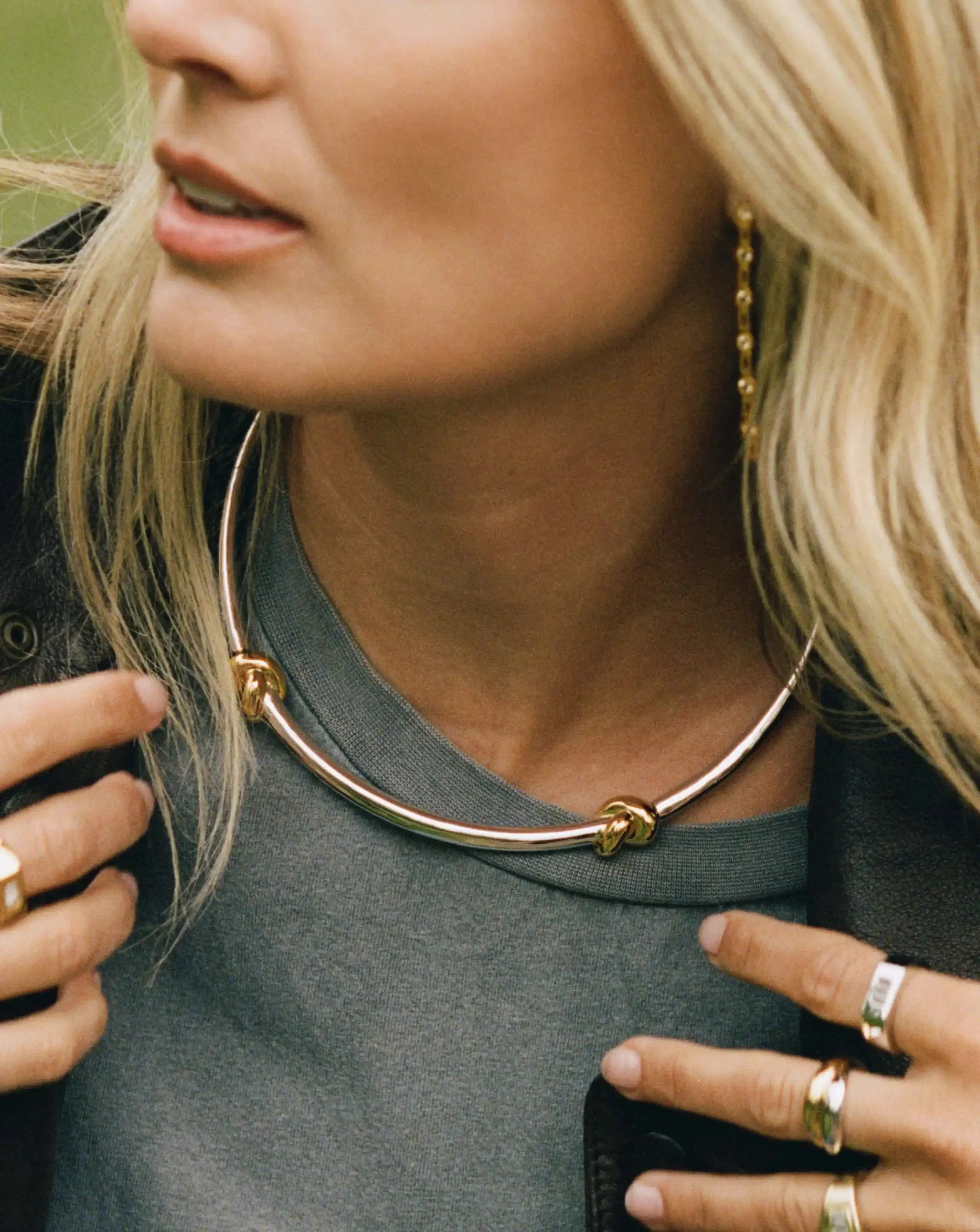 Lucy Williams Knot Torque Necklace | Mixed Metal - Image 2