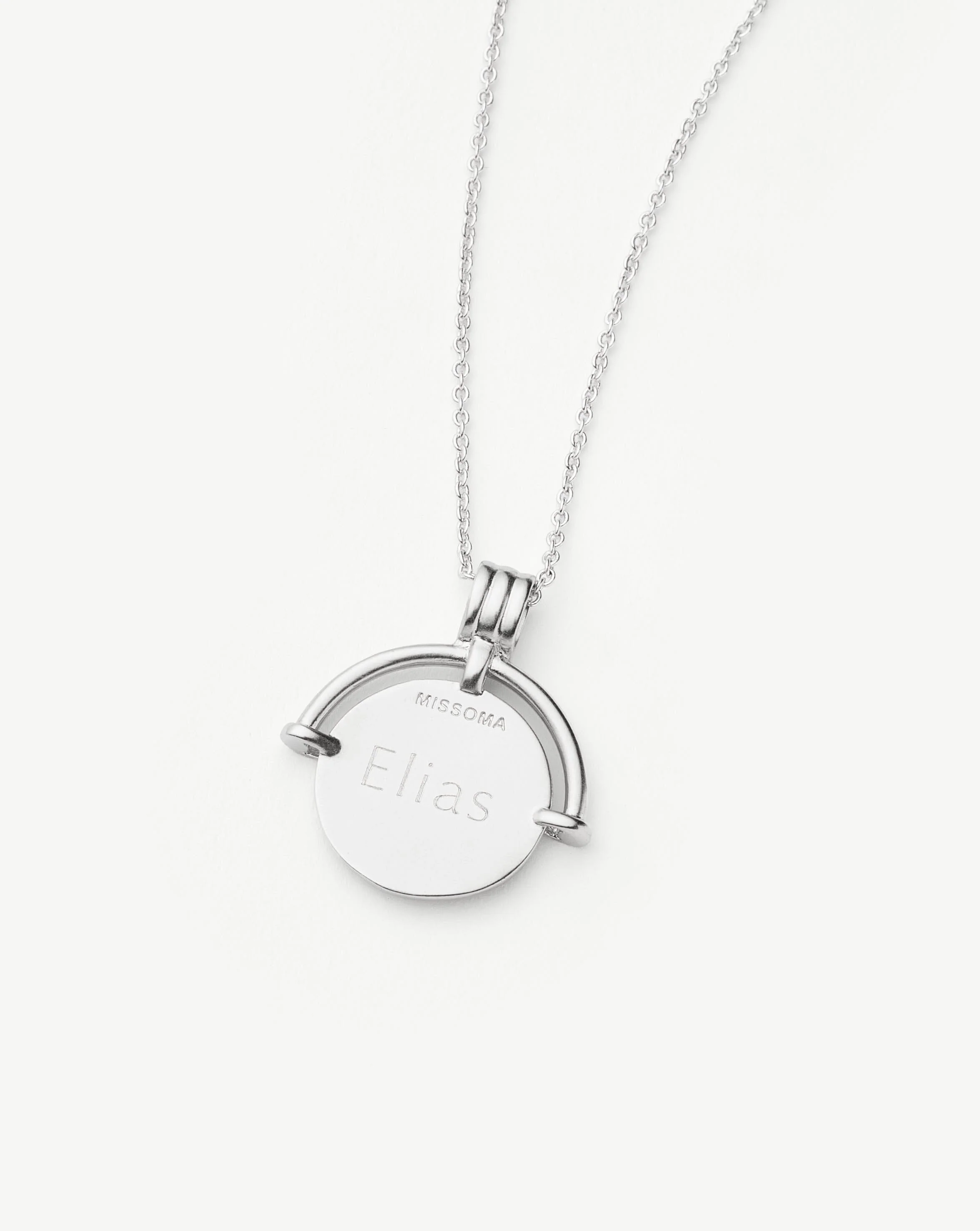 Lucy Williams Long Engravable Roman Arc Coin Necklace - Image 4