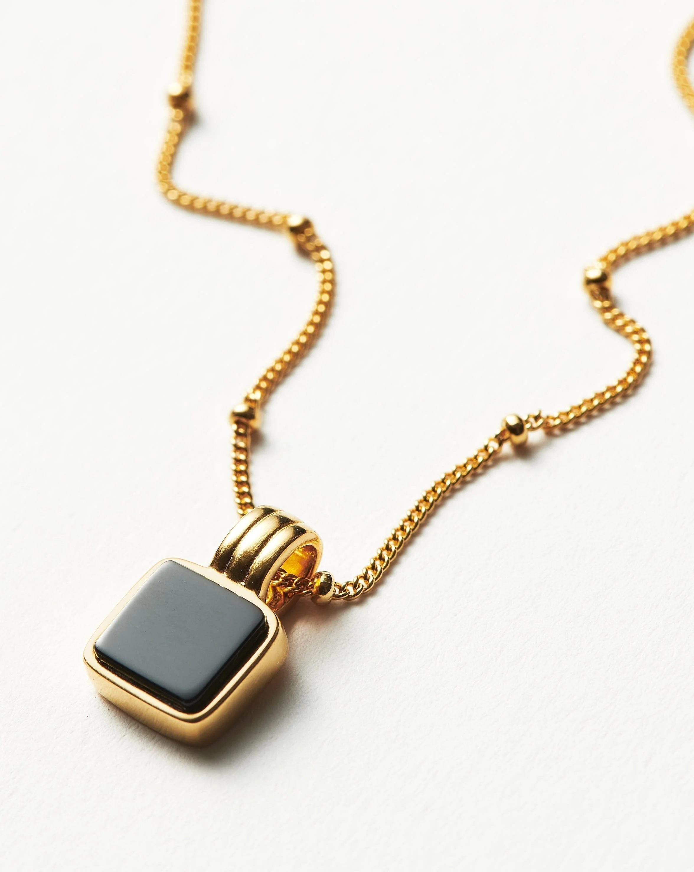 Lucy Williams Square Onyx Necklace | 18k Gold Vermeil/Black Onyx - Image 3