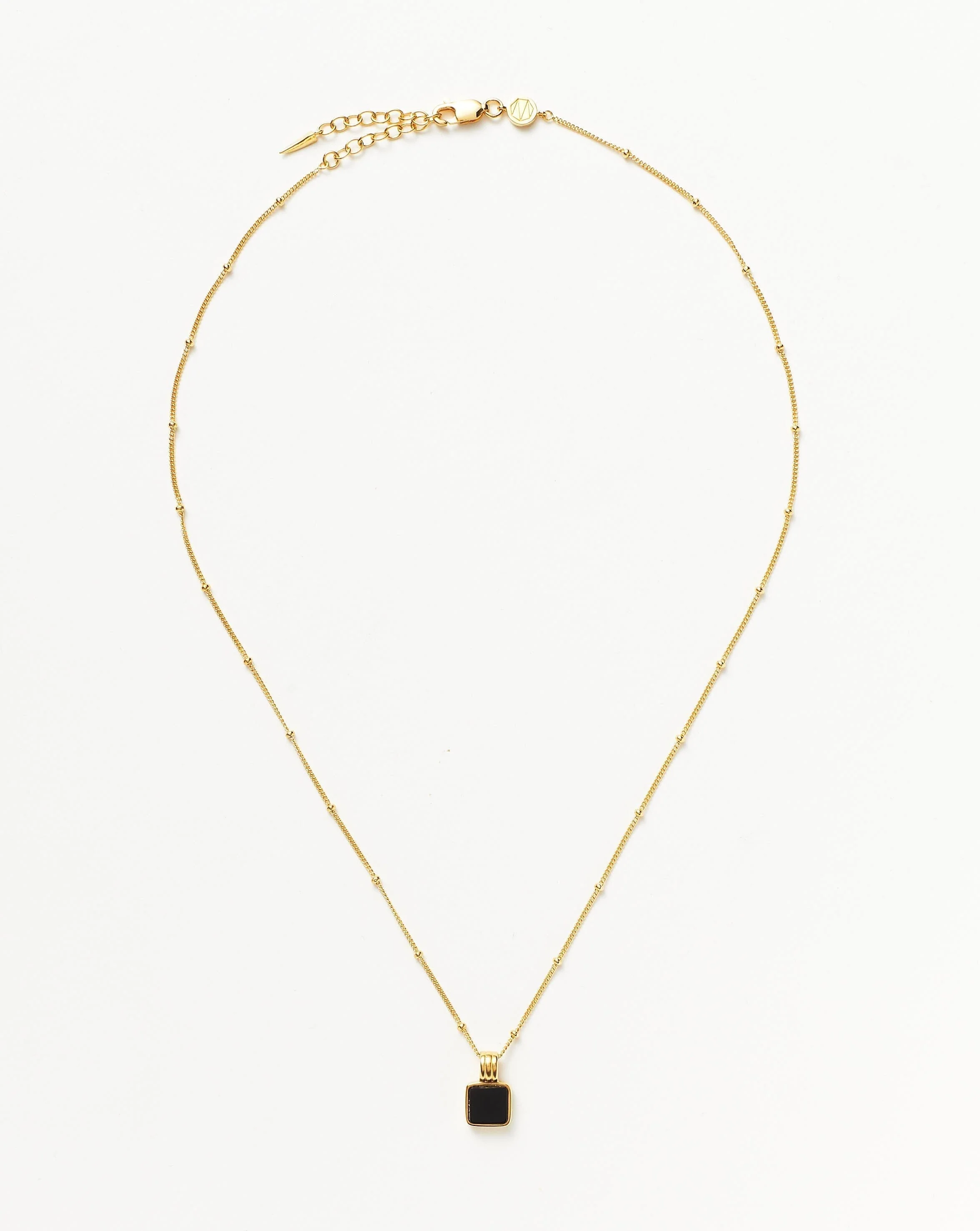 Lucy Williams Square Onyx Necklace | 18k Gold Vermeil/Black Onyx - Image 4