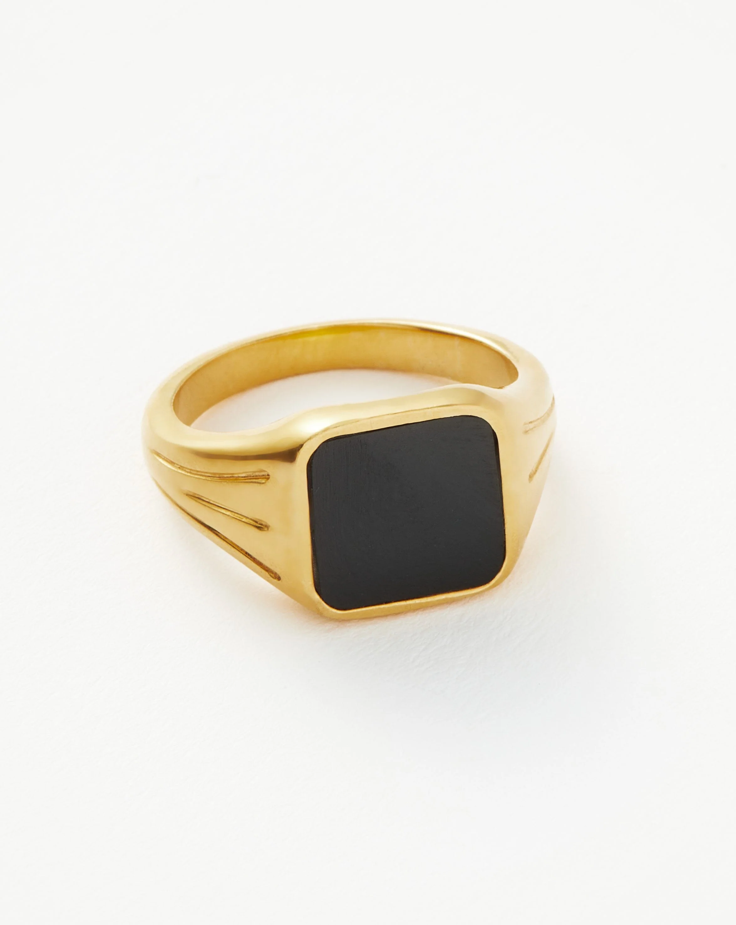 Lucy Williams Square Signet Ring | 18k Gold Vermeil/Black Onyx - Image 4