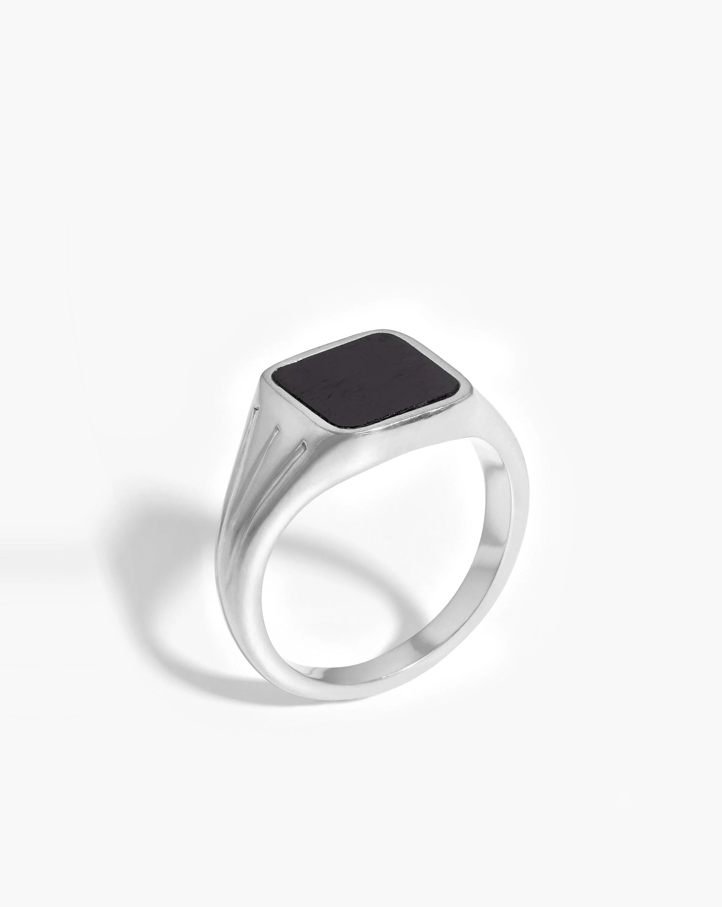 Lucy Williams Square Signet Ring | Sterling Silver/Black Onyx - Image 7