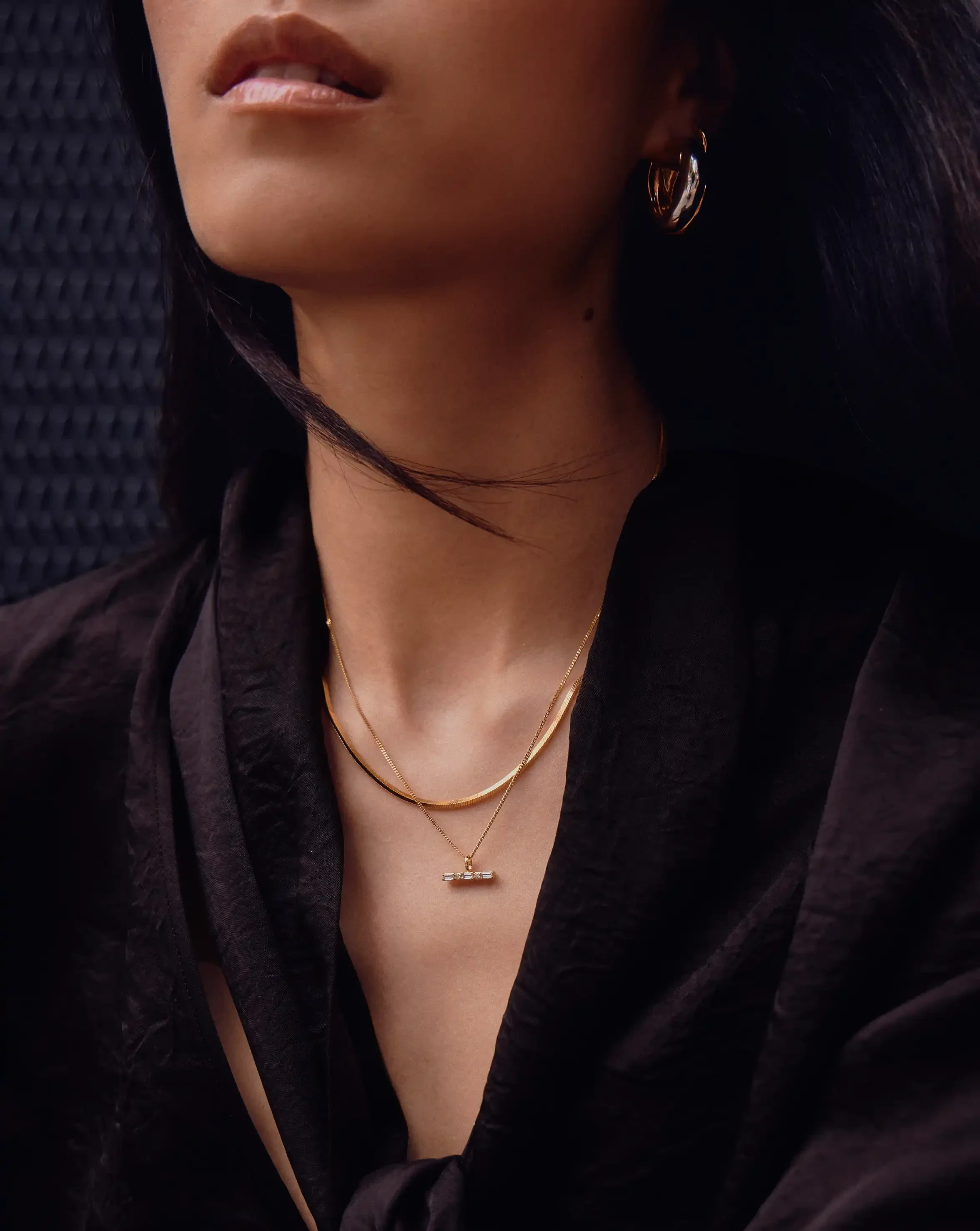 Lucy Williams Short Square Snake Chain Necklace - Image 2