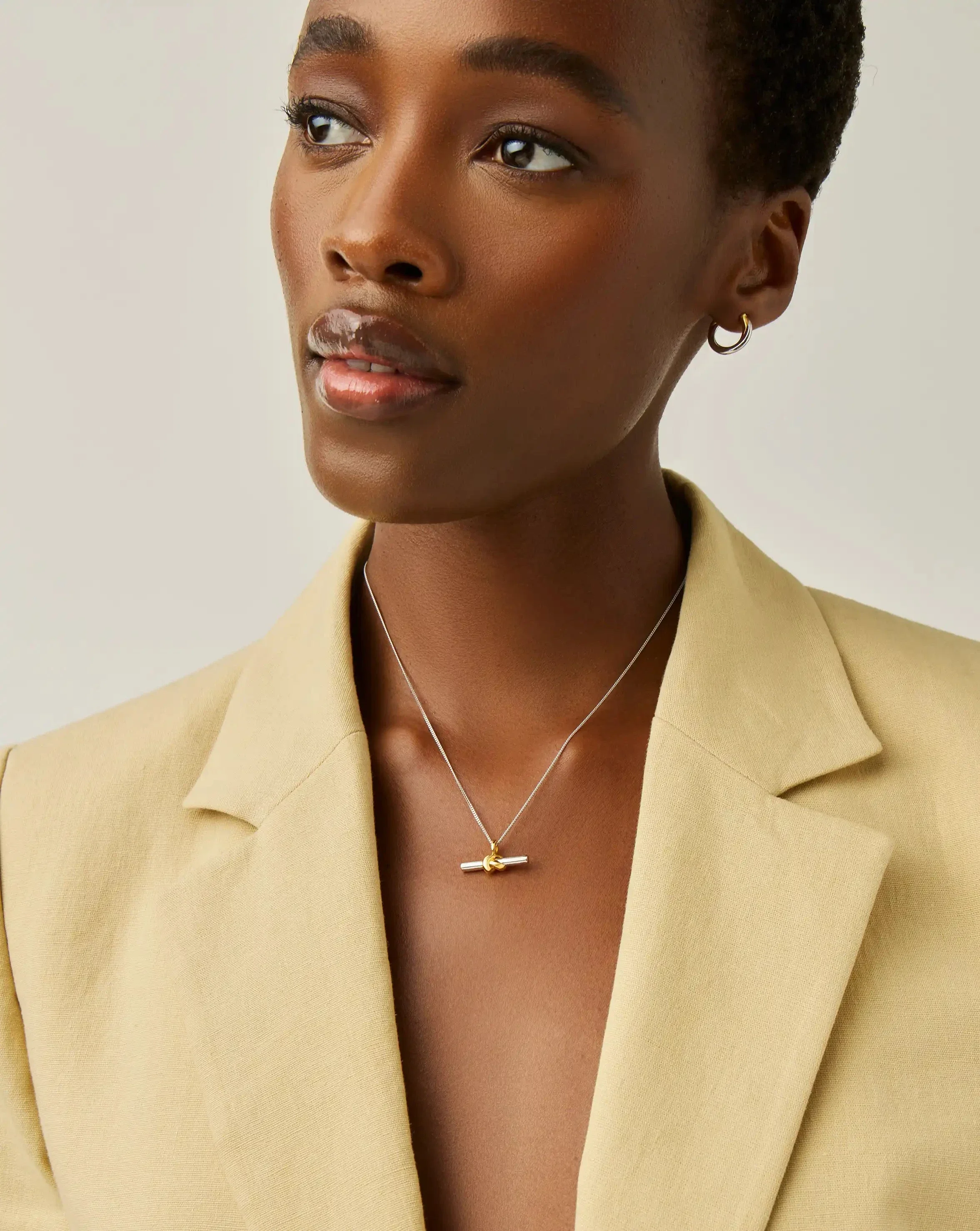 Lucy Williams T-Bar Knot Pendant Necklace | Mixed Metal - Image 3