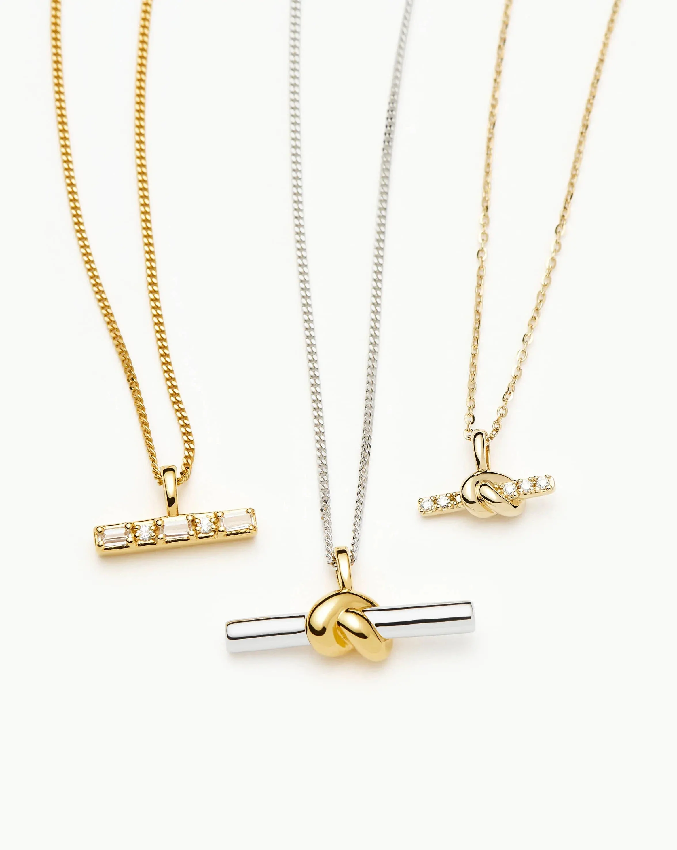 Lucy Williams T-Bar Stone Pendant Necklace | 18k Gold Vermeil - Image 4