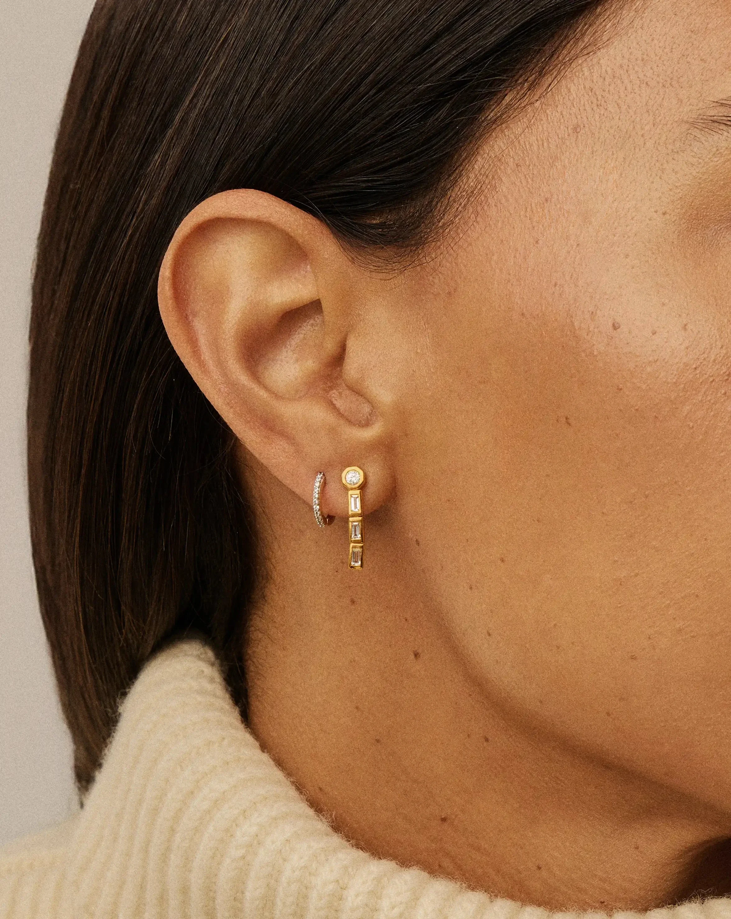 Lucy Williams Tennis Small Drop Earrings | 18k Gold Vermeil - Image 2