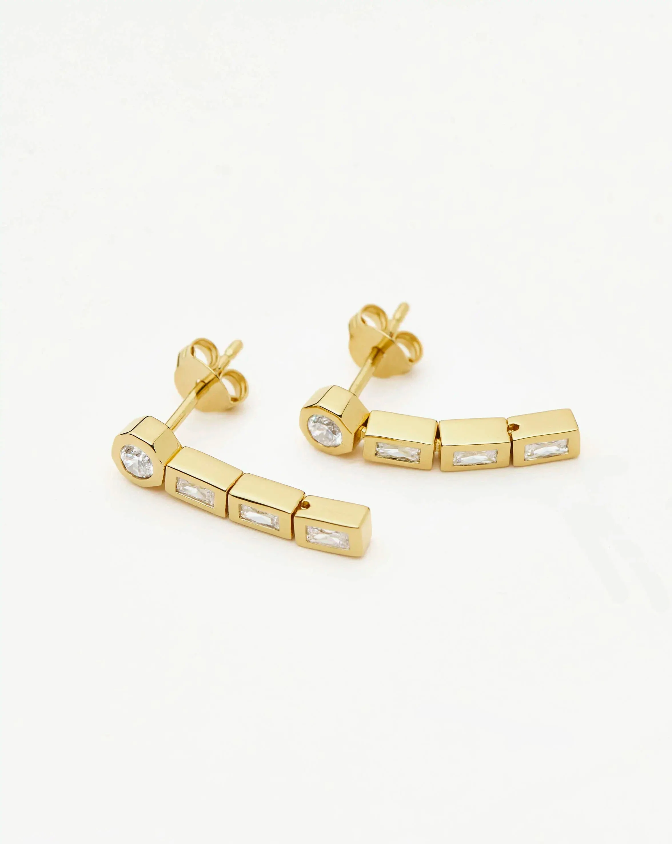 Lucy Williams Tennis Small Drop Earrings | 18k Gold Vermeil - Image 4
