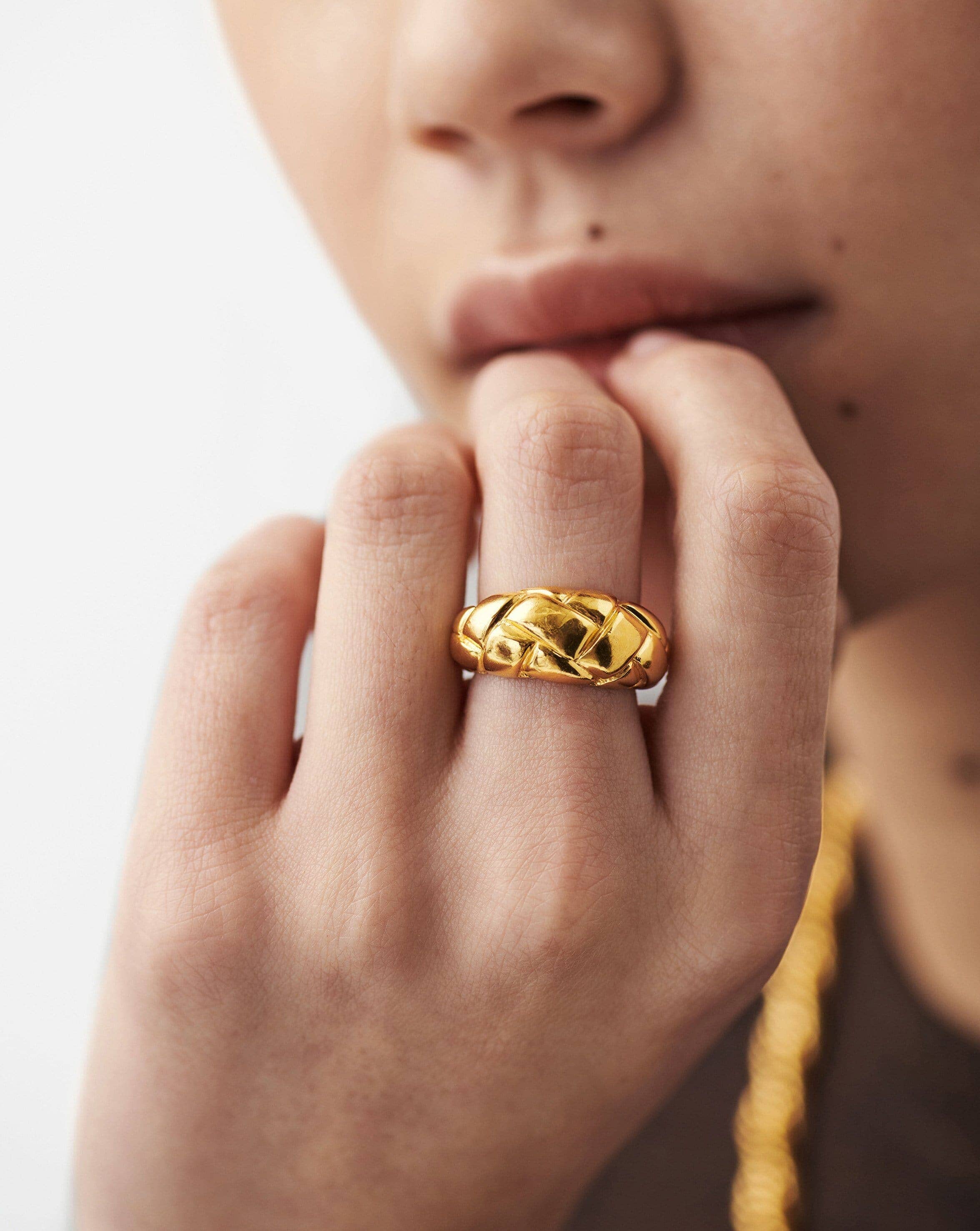 Lucy Williams Dome Waffle Ring | 18k Gold Vermeil - Image 2