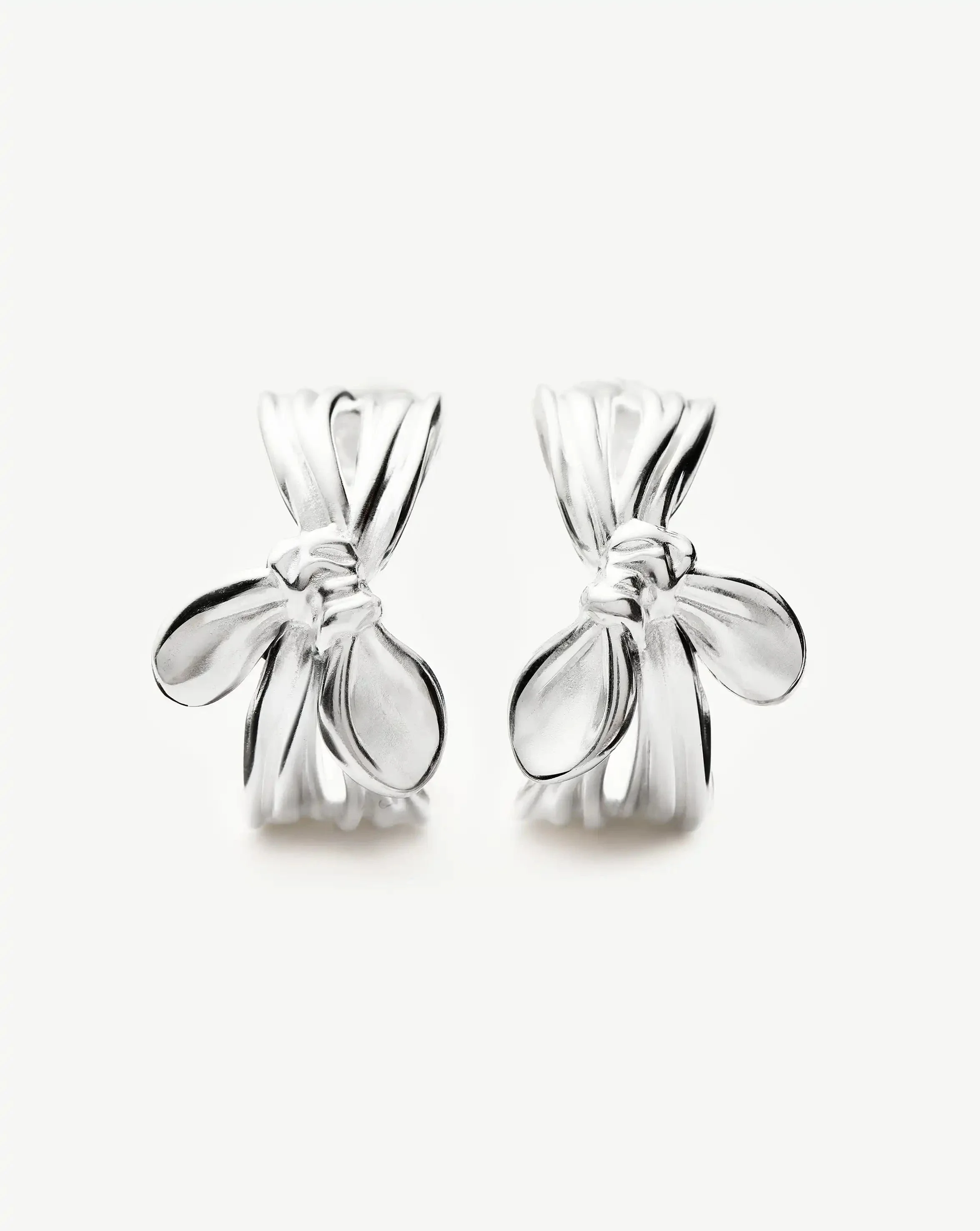 MARKGONG Bow Hoop Earrings | Silver Plated - Image 5