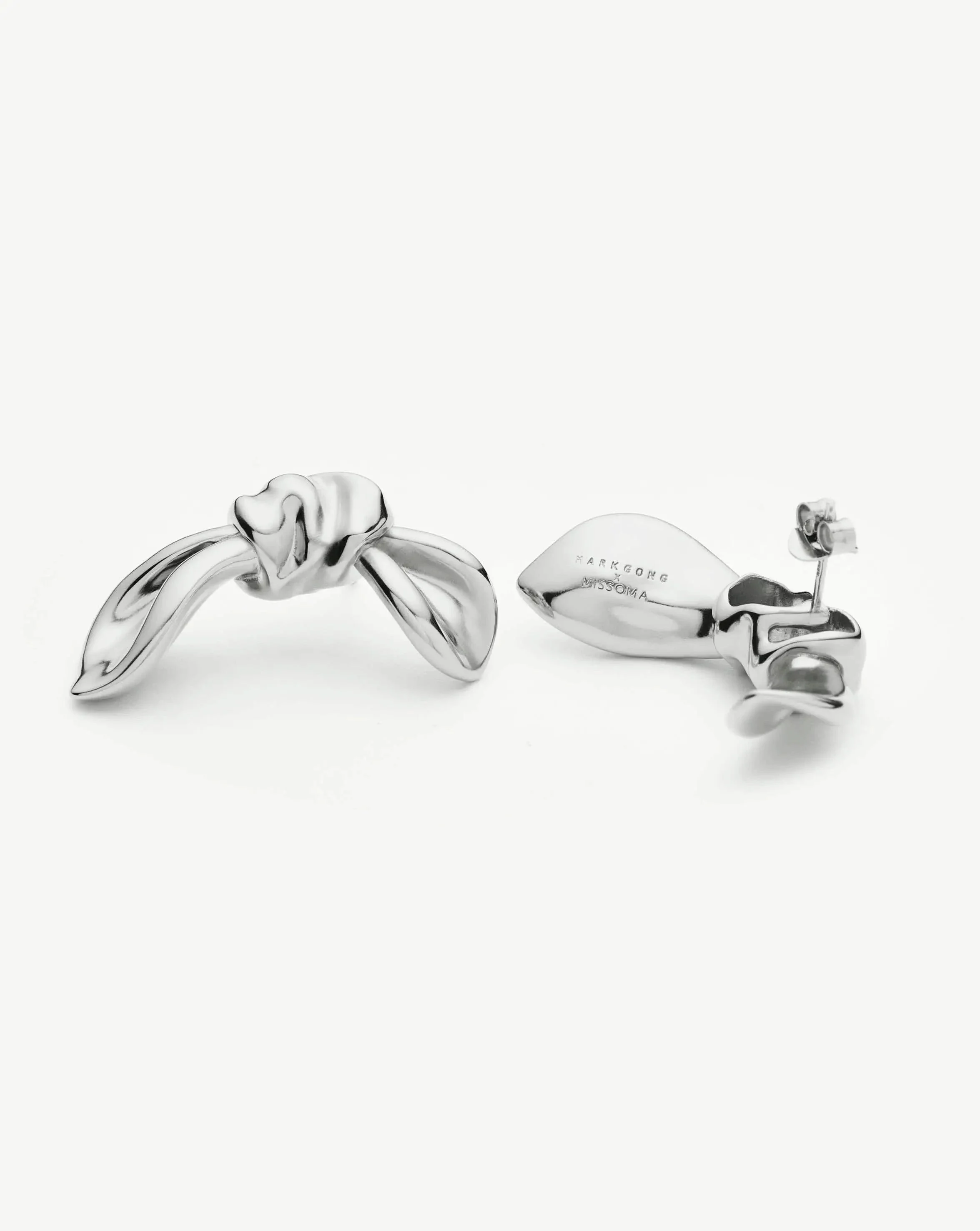 MARKGONG Bow Oversized Stud Earrings | Silver Plated - Image 4