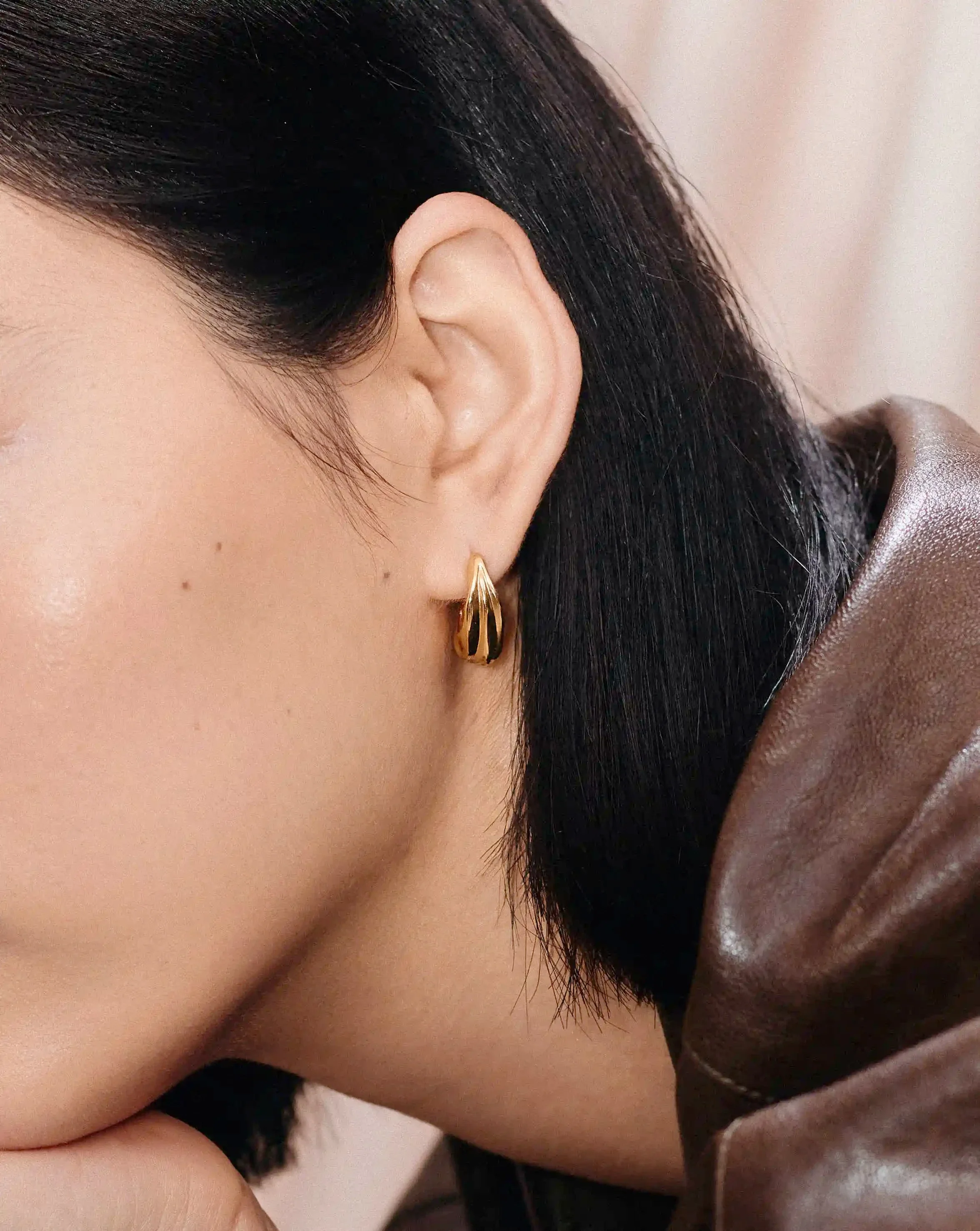 MARKGONG Draped Hoop Earrings | 18k Gold Plated - Image 3