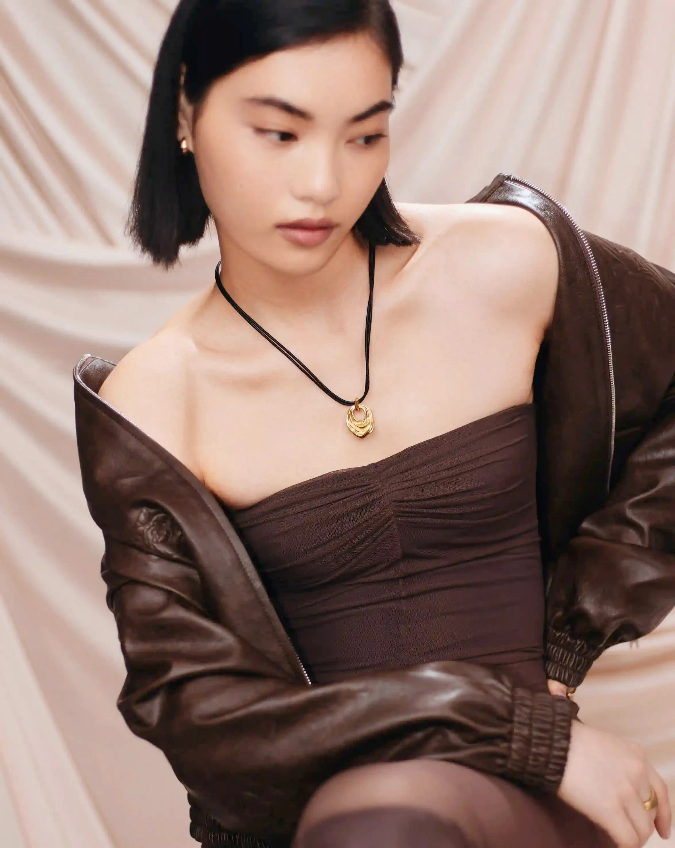 MARKGONG Draped Statement Cord Necklace | 18k Gold Plated - Image 6