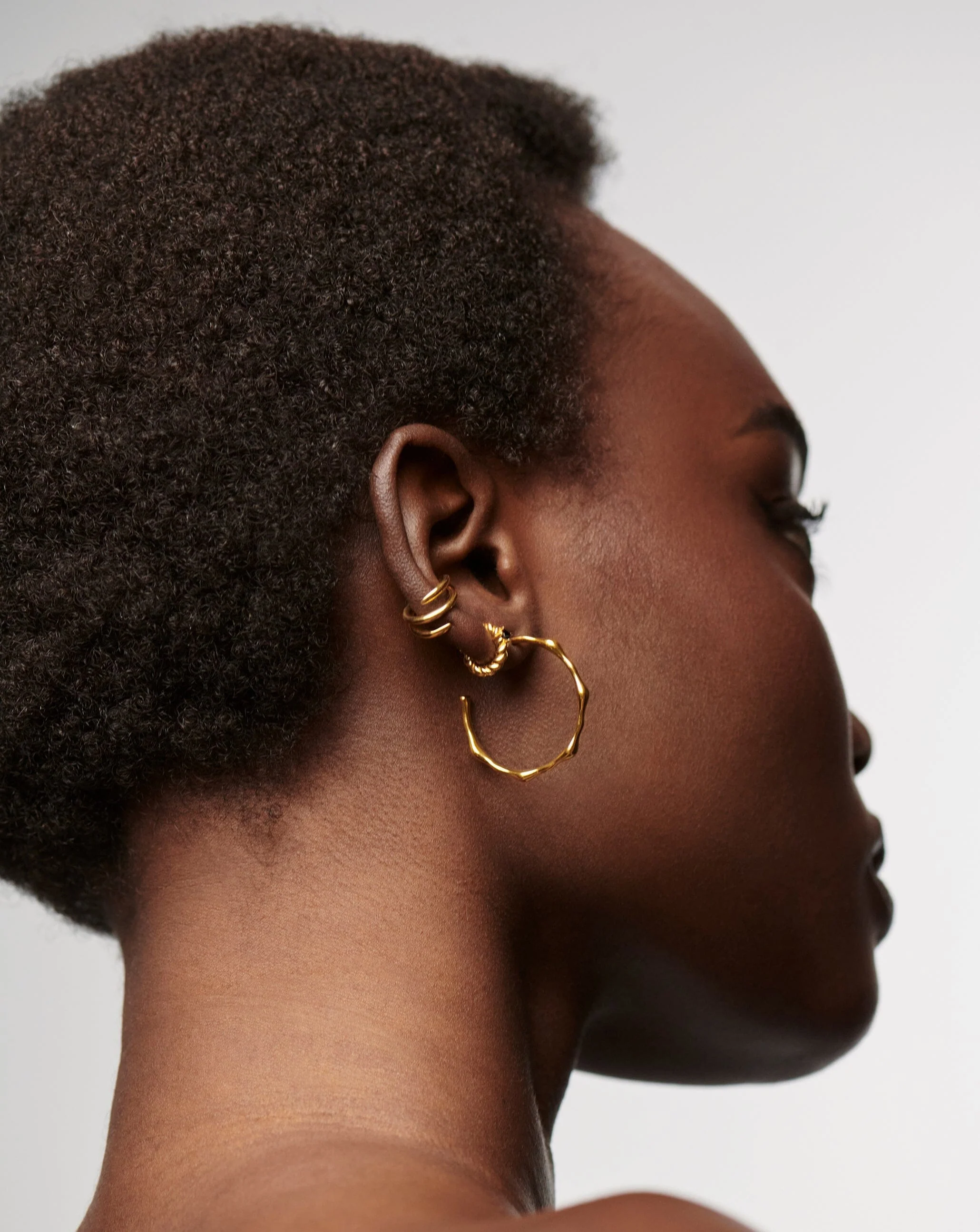 Medium Molten Hoop Earrings - Image 2