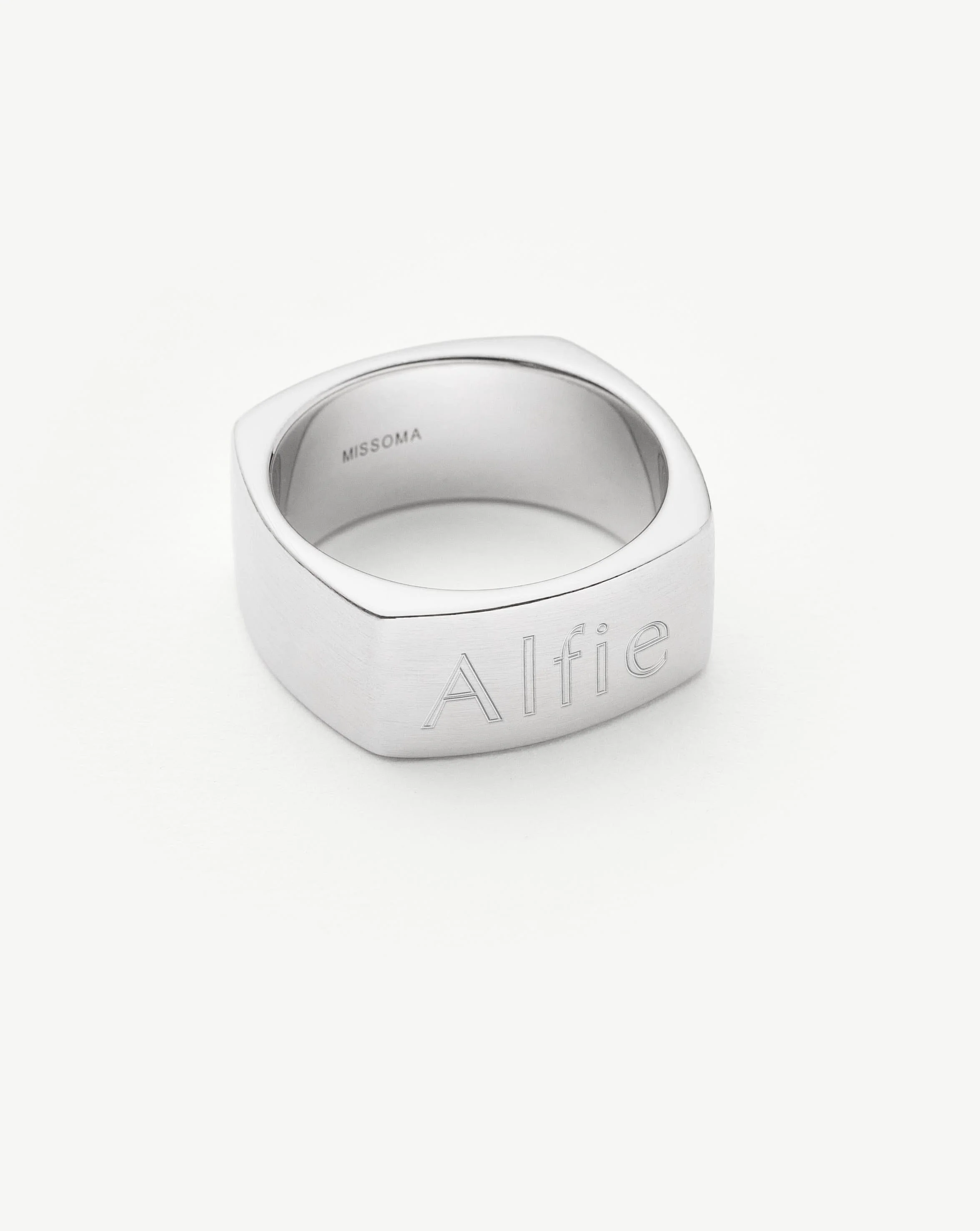 Mens Engravable Matte Wide Ring | Sterling Silver - Image 3
