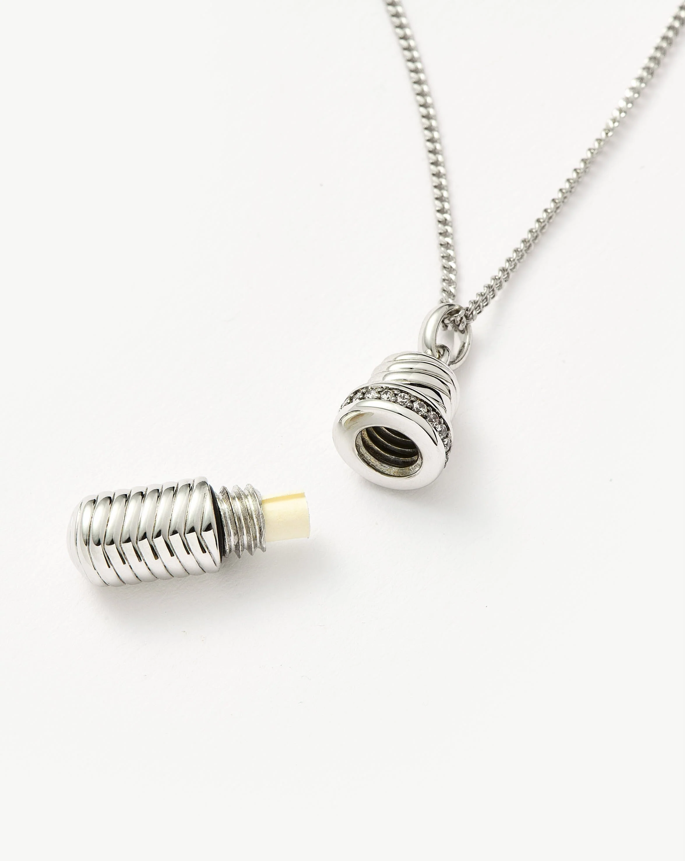 Message in a Bottle Ridge Pendant Necklace | Silver Plated - Image 3