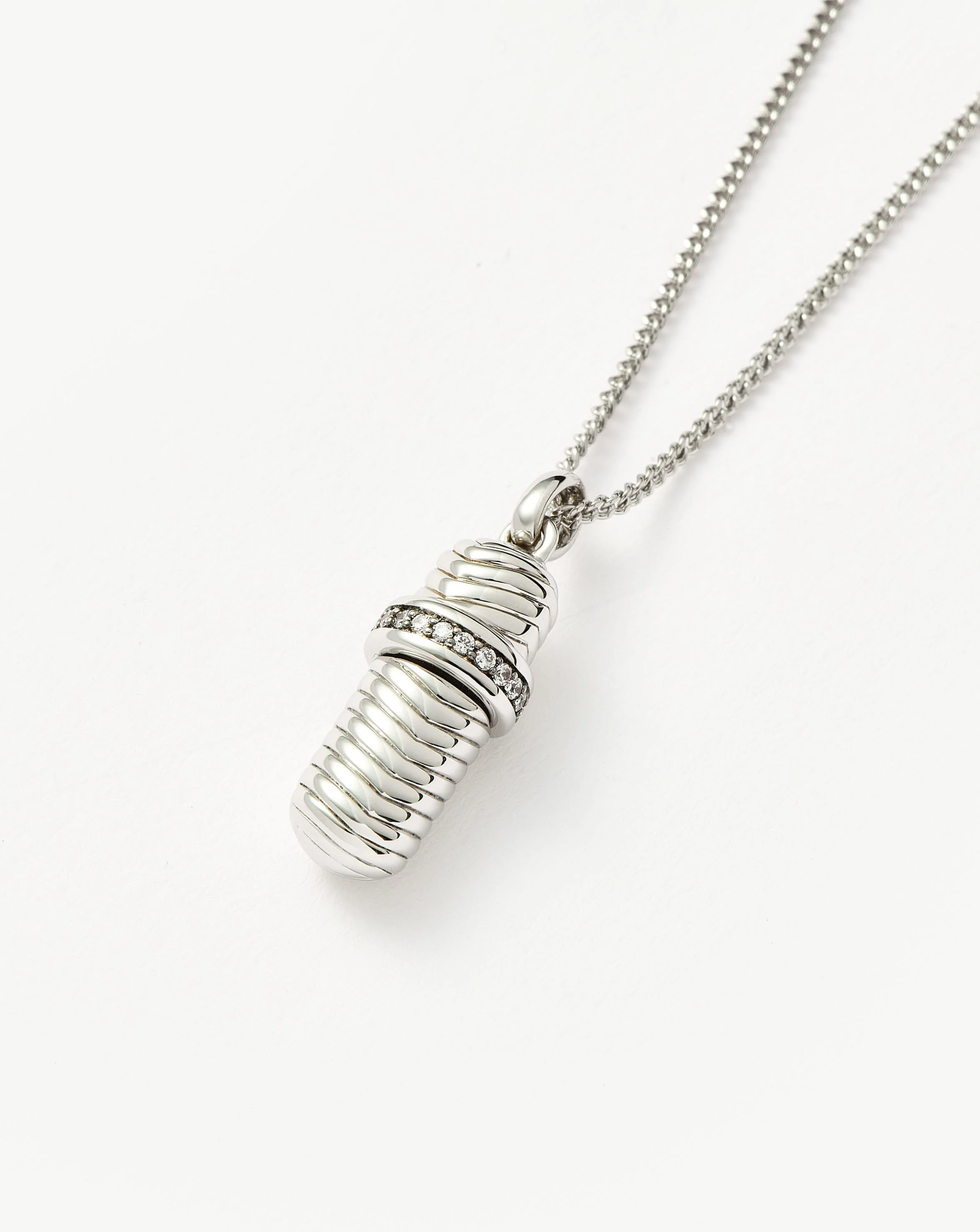 Message in a Bottle Ridge Pendant Necklace | Silver Plated - Image 4