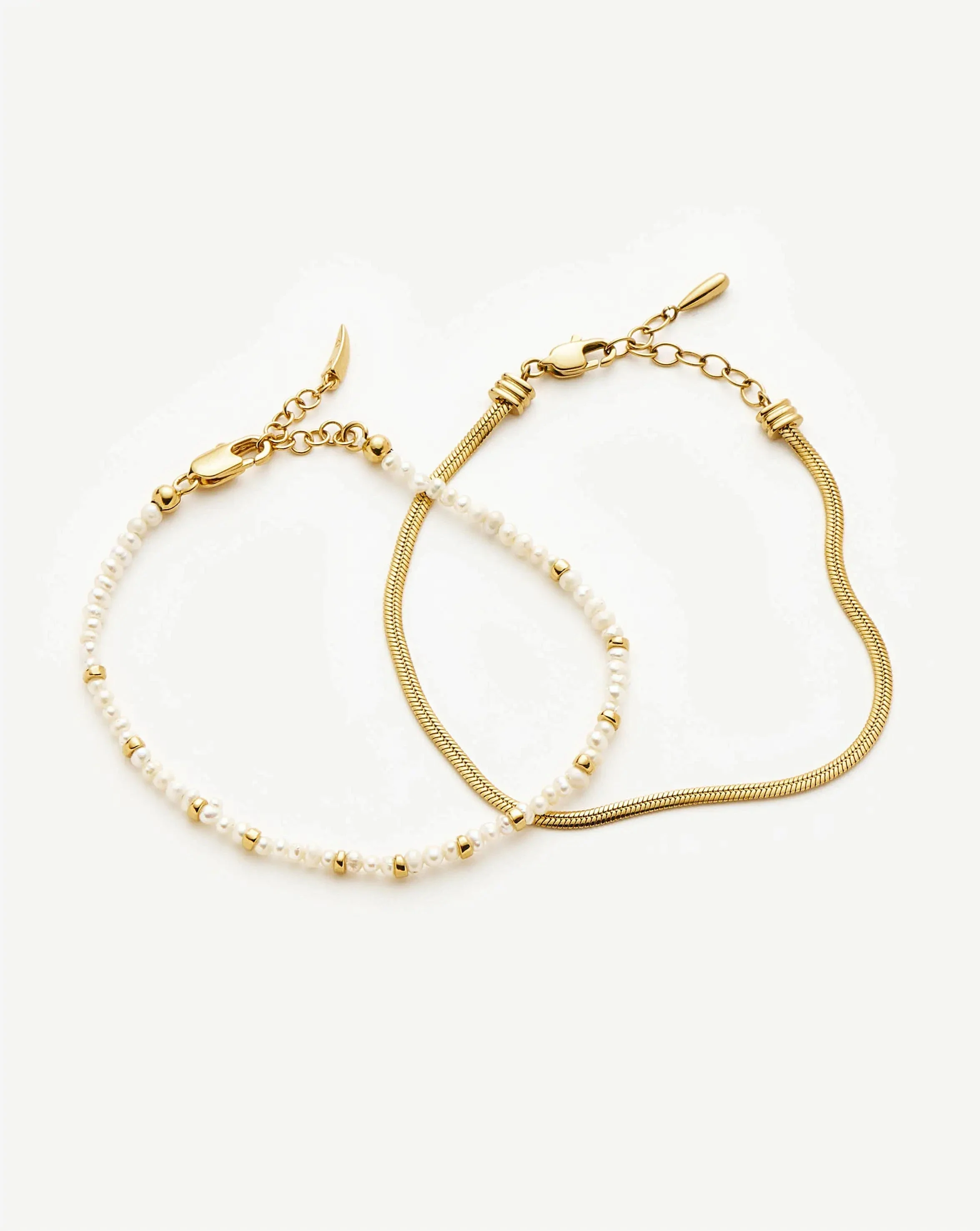 The Everyday Pearl Bracelet Set | 18k Gold Plated/Pearl - Image 5