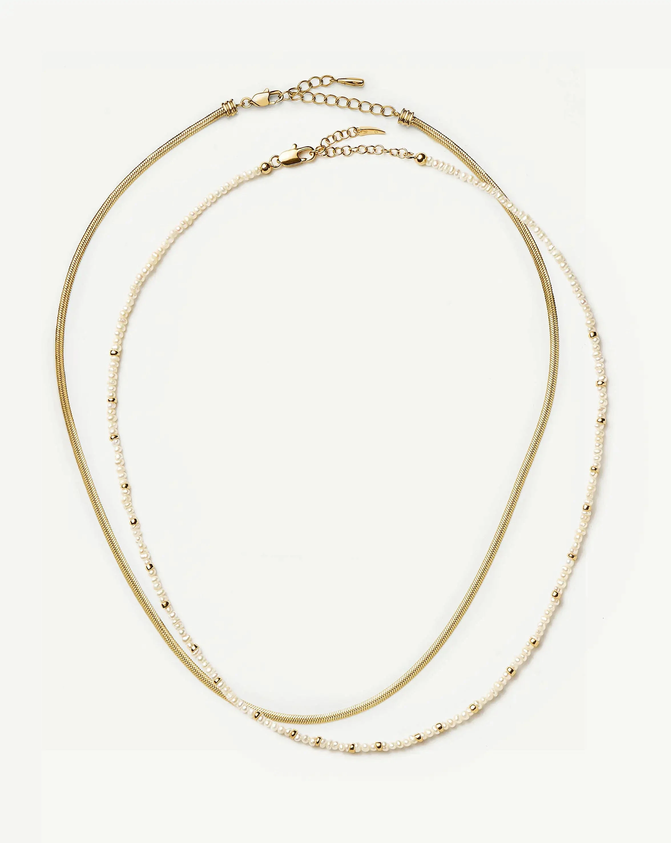 The Everyday Pearl Necklace Set | 18k Gold Plated/Pearl