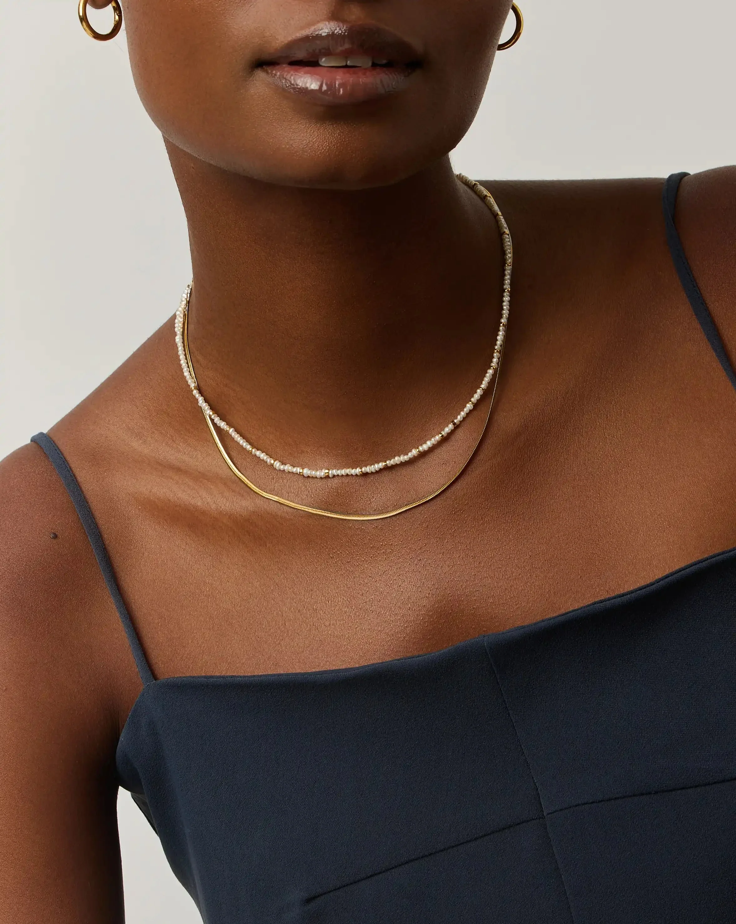 The Everyday Pearl Necklace Set | 18k Gold Plated/Pearl - Image 3