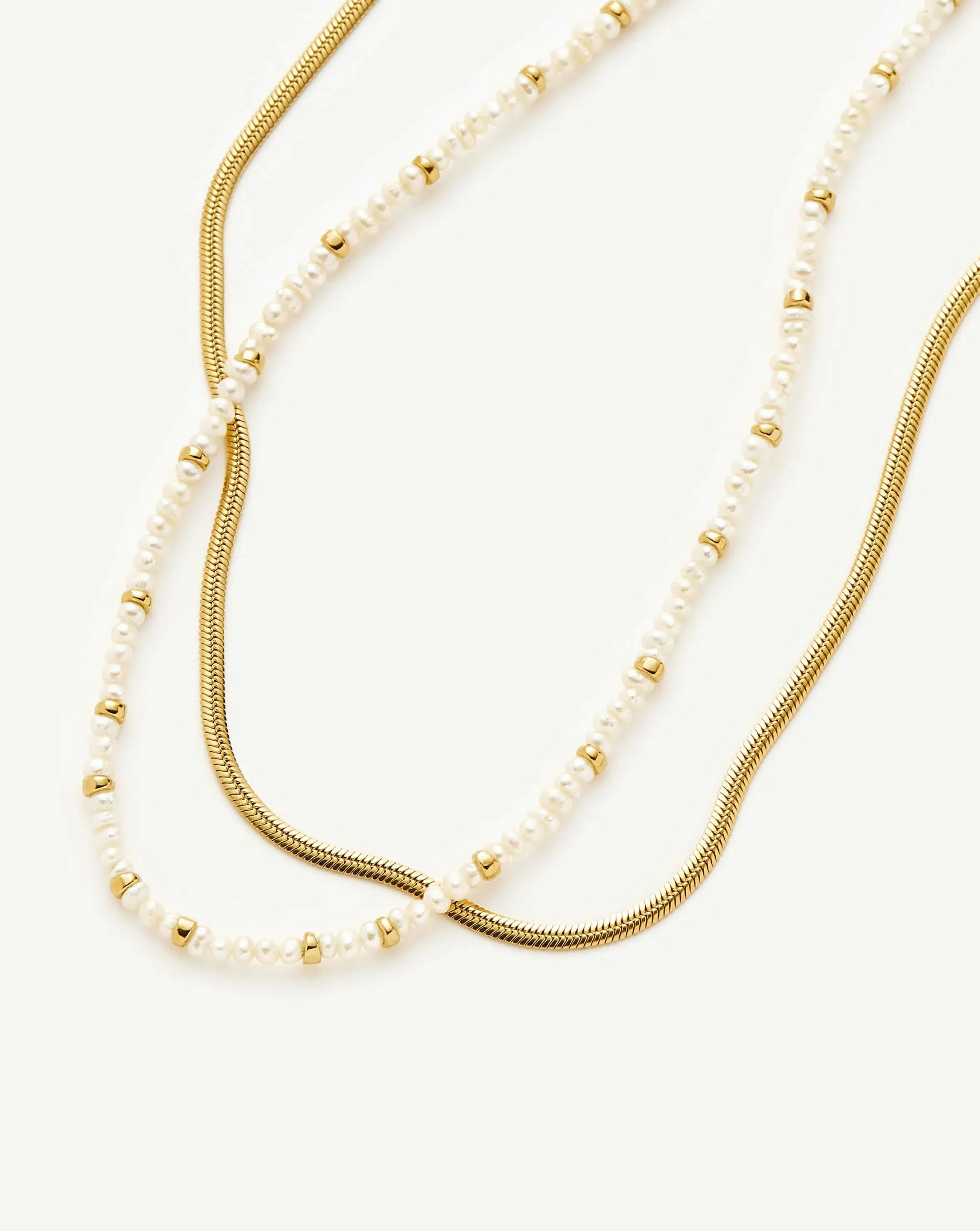 The Everyday Pearl Necklace Set | 18k Gold Plated/Pearl - Image 4