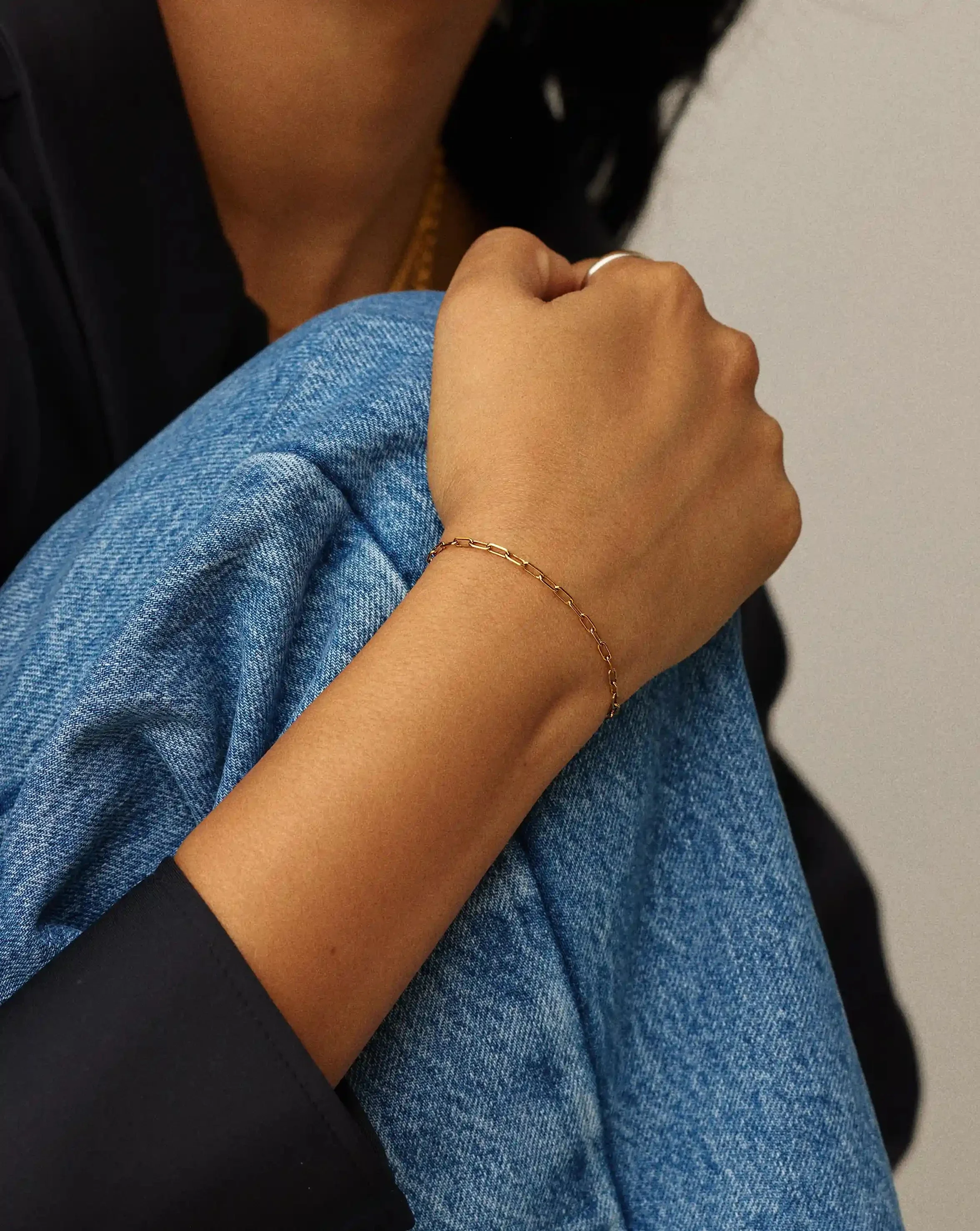 Mini Paperclip Chain Bracelet | 18k Gold Plated - Image 3