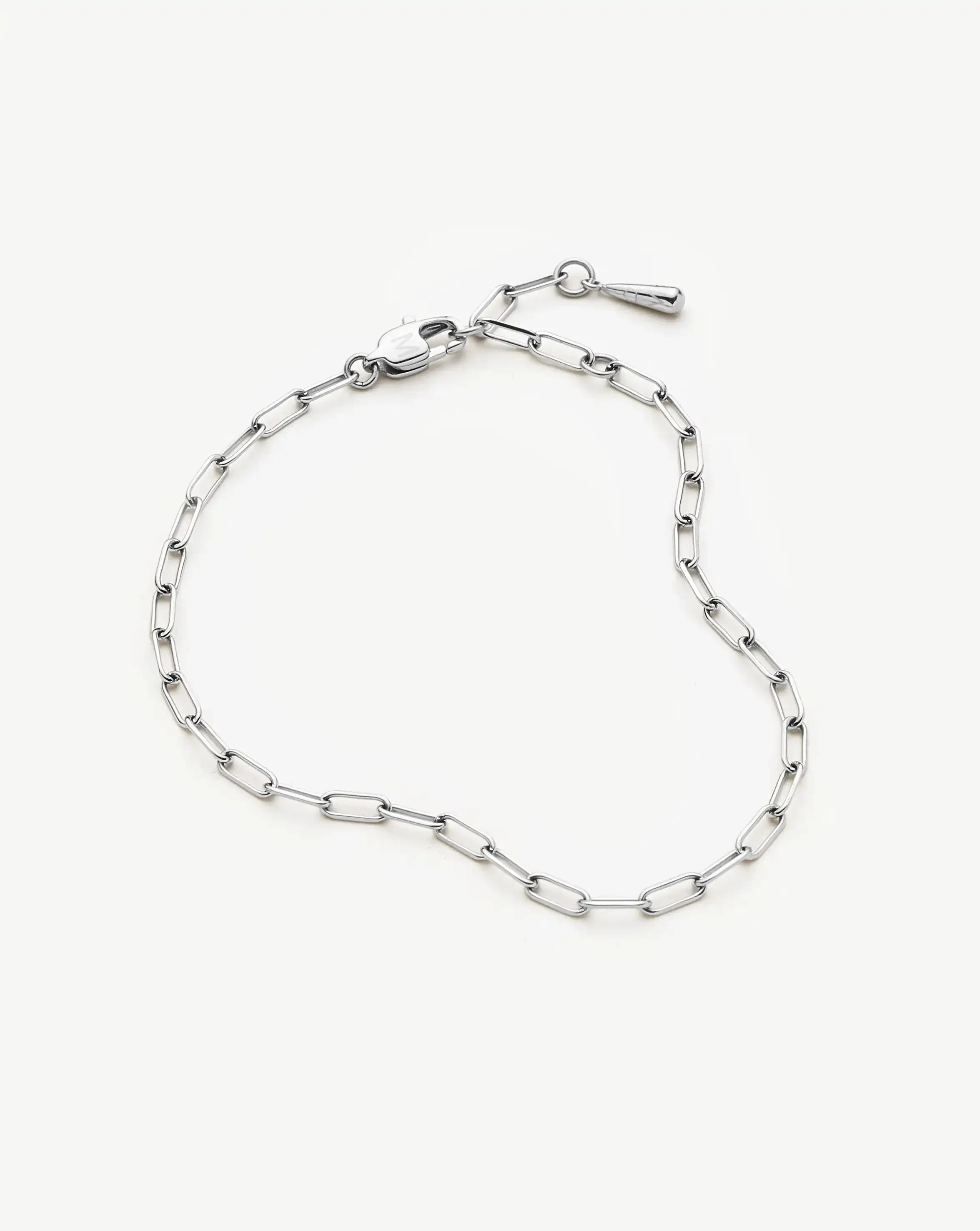 Mini Paperclip Chain Bracelet | Platinum Plated - Image 4