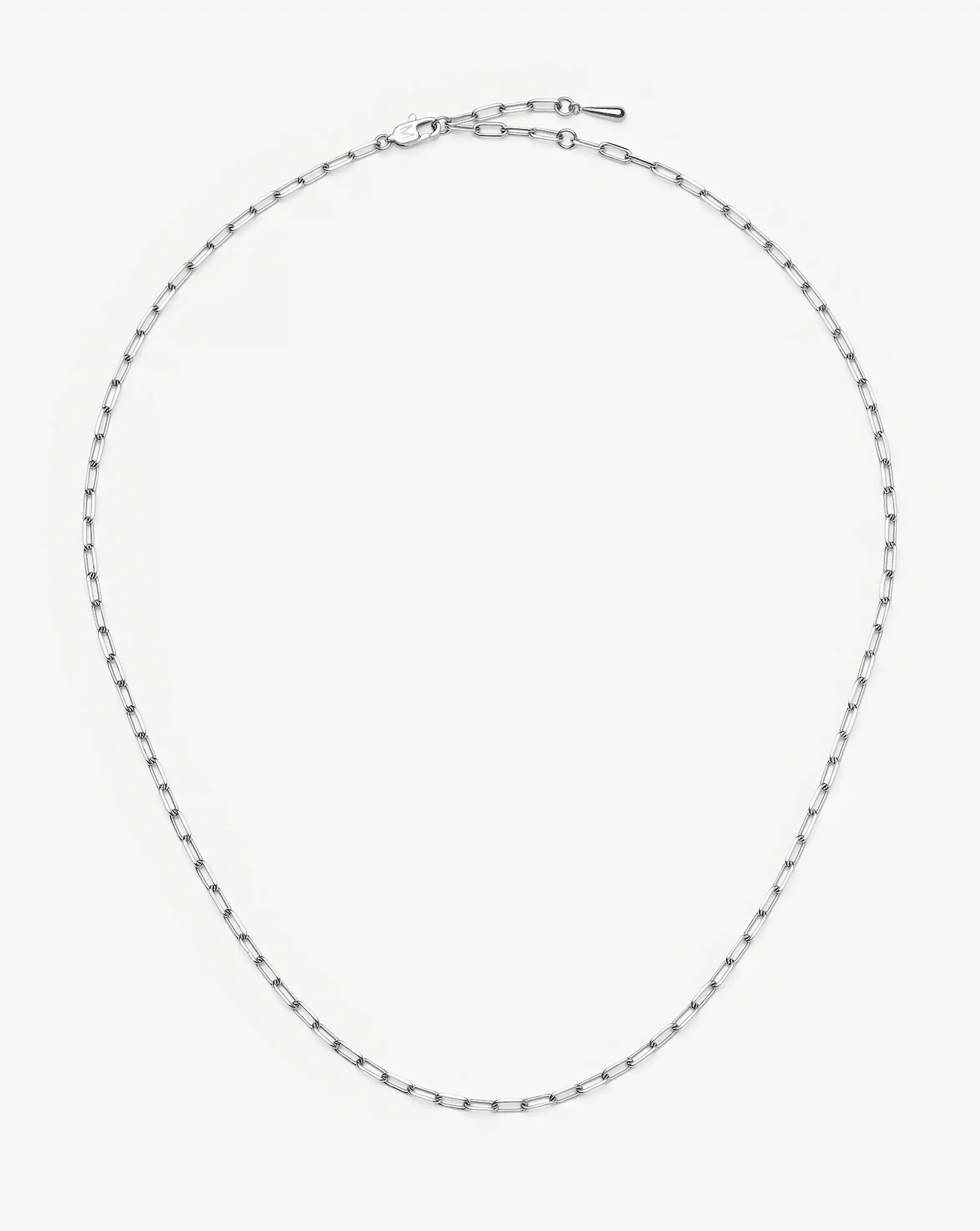 Mini Paperclip Chain Necklace | Platinum Plated