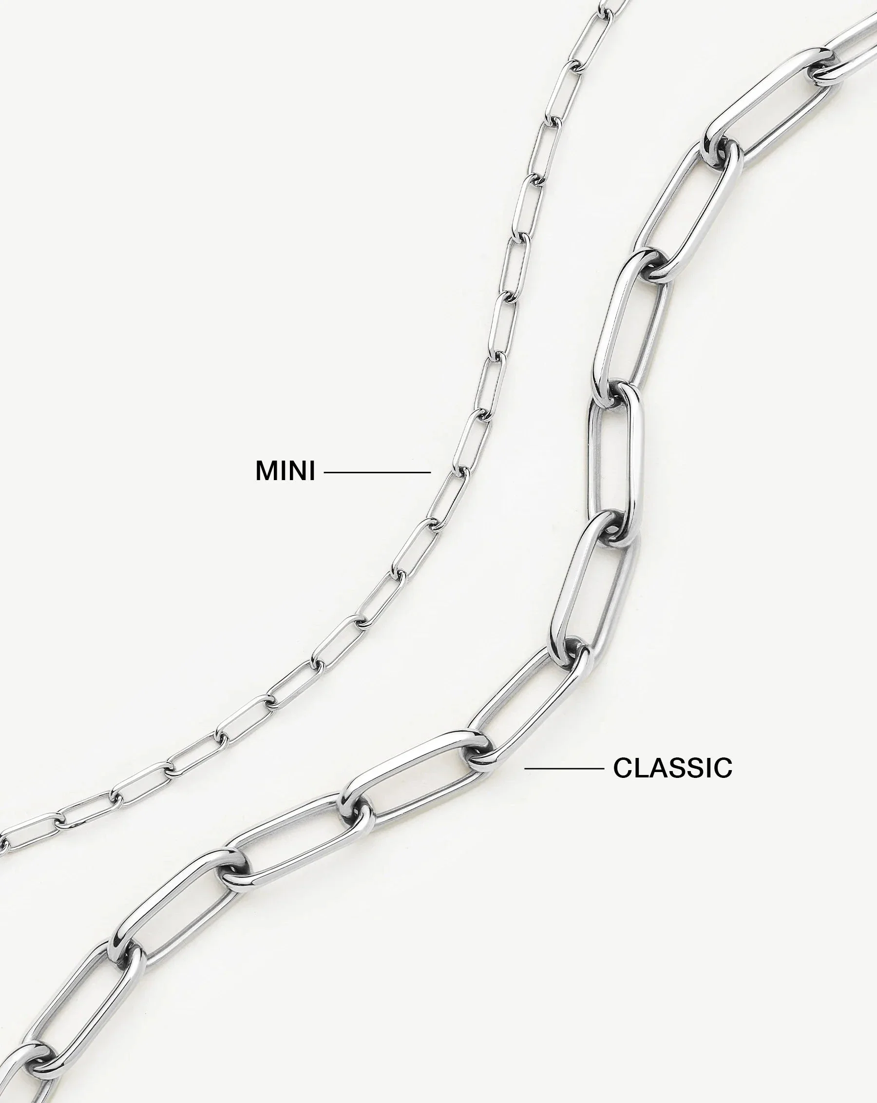 Mini Paperclip Chain Necklace | Platinum Plated - Image 4
