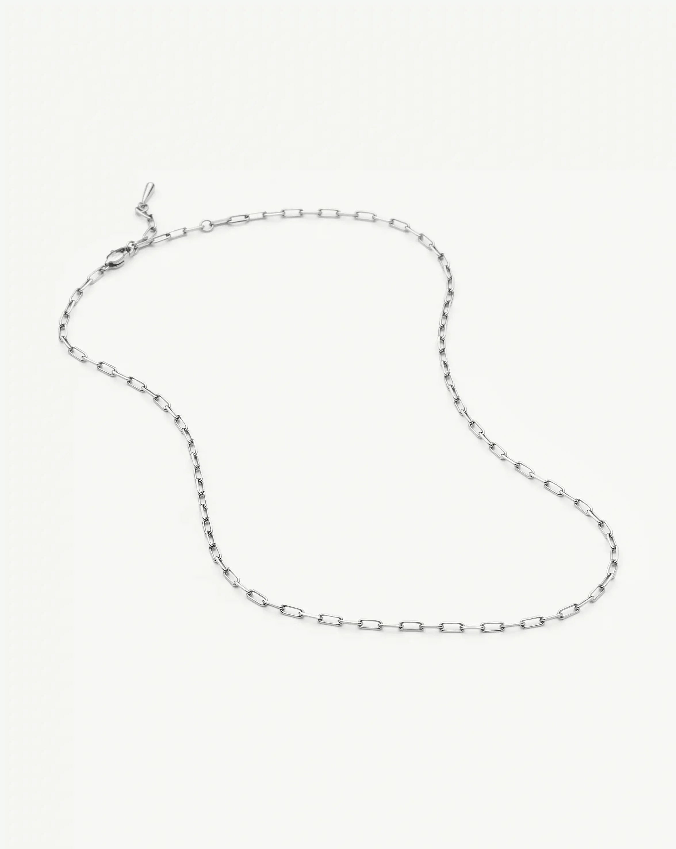Mini Paperclip Chain Necklace | Platinum Plated - Image 6