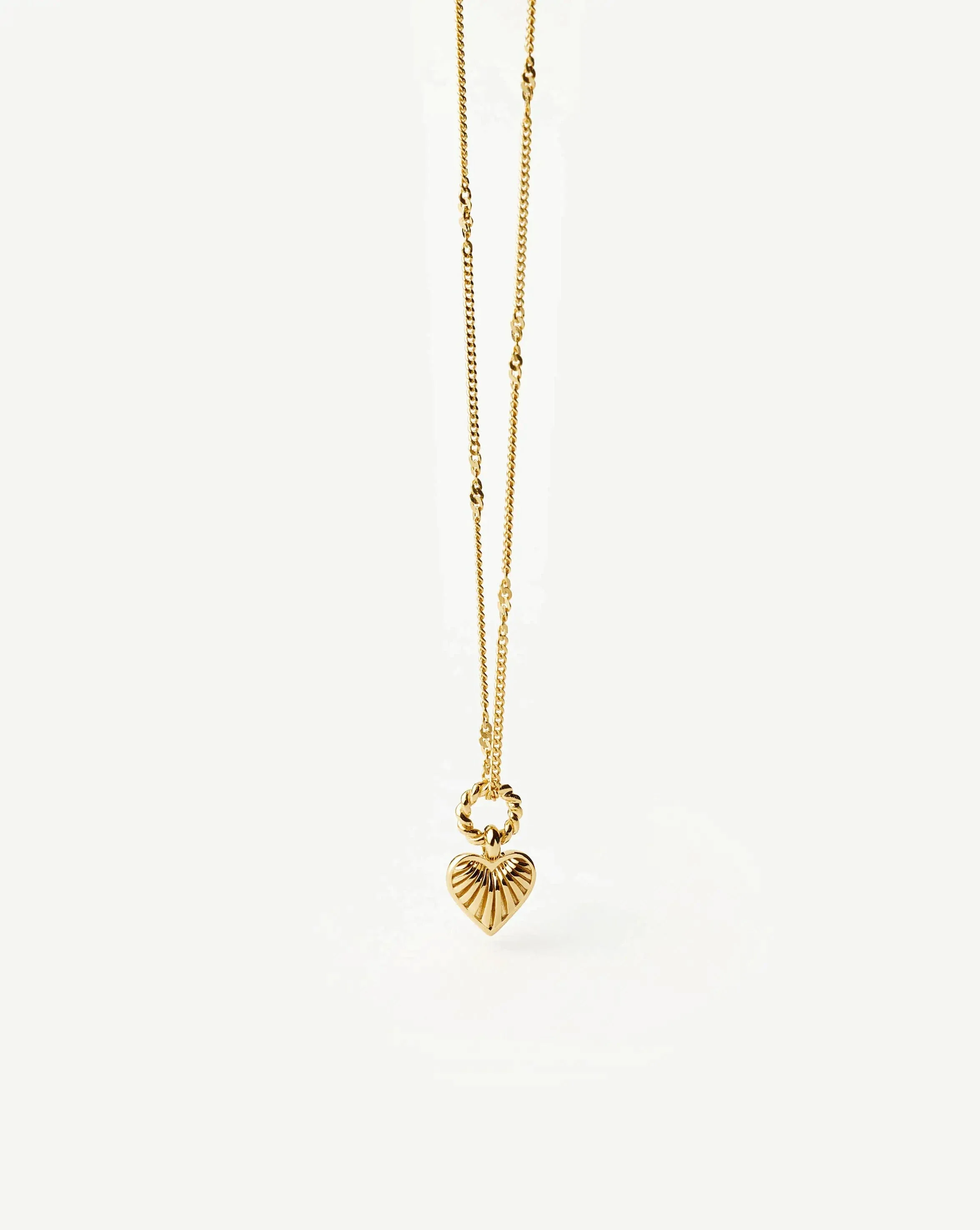 Mini Ridge Heart Charm Pendant Necklace - Image 6