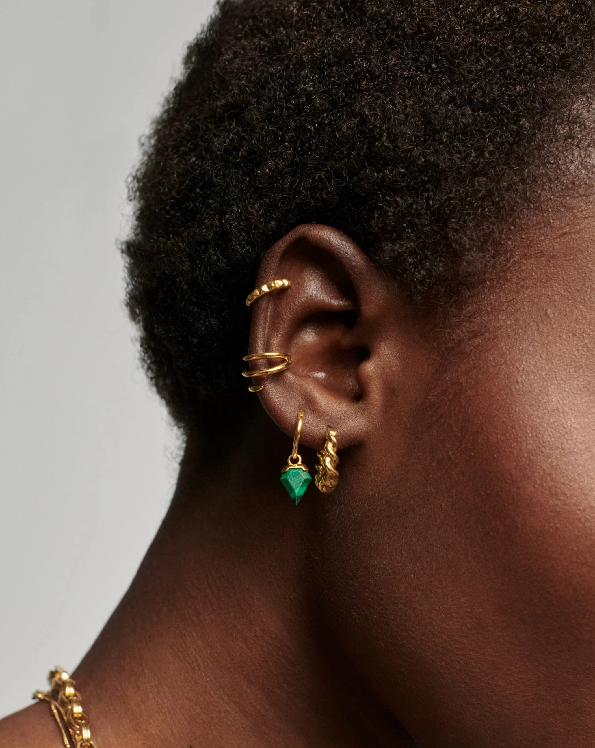 Mini Shield Hoop Earrings - Image 2