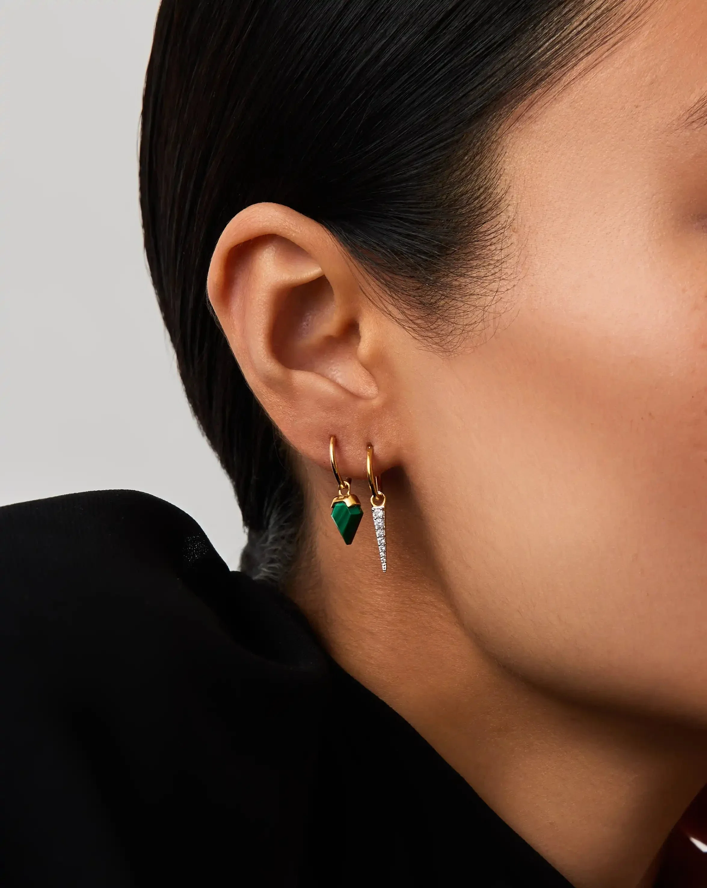 Mini Shield Hoop Earrings - Image 3