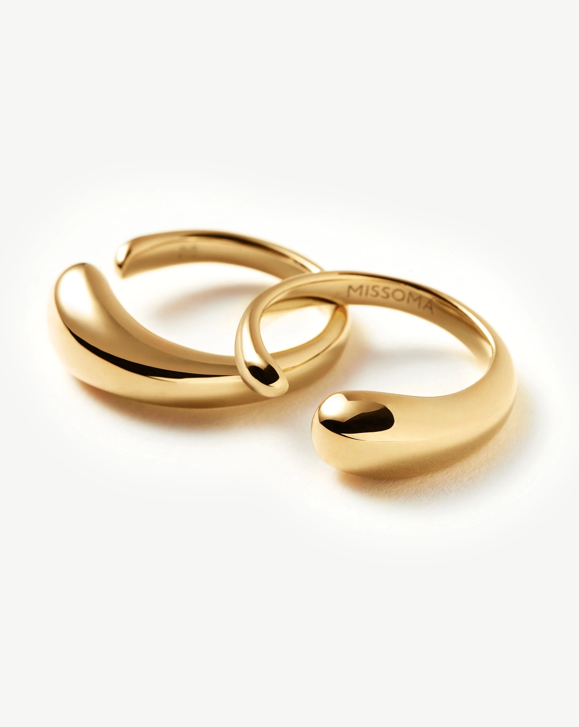 Molten Double Stacking Ring Set | 18k Gold Plated - Image 4