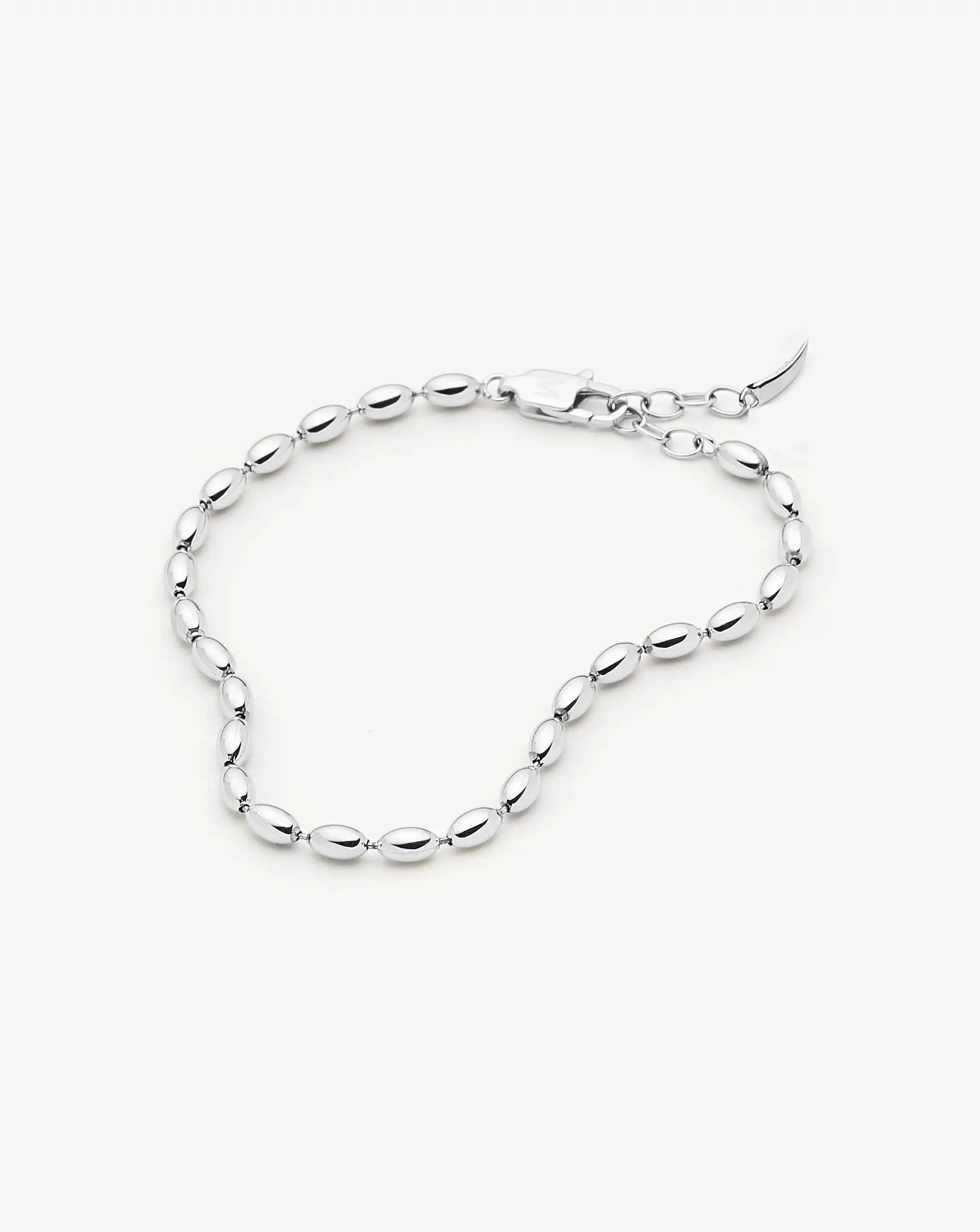 Molten Olive Chain Bracelet | Silver Plated - Image 5