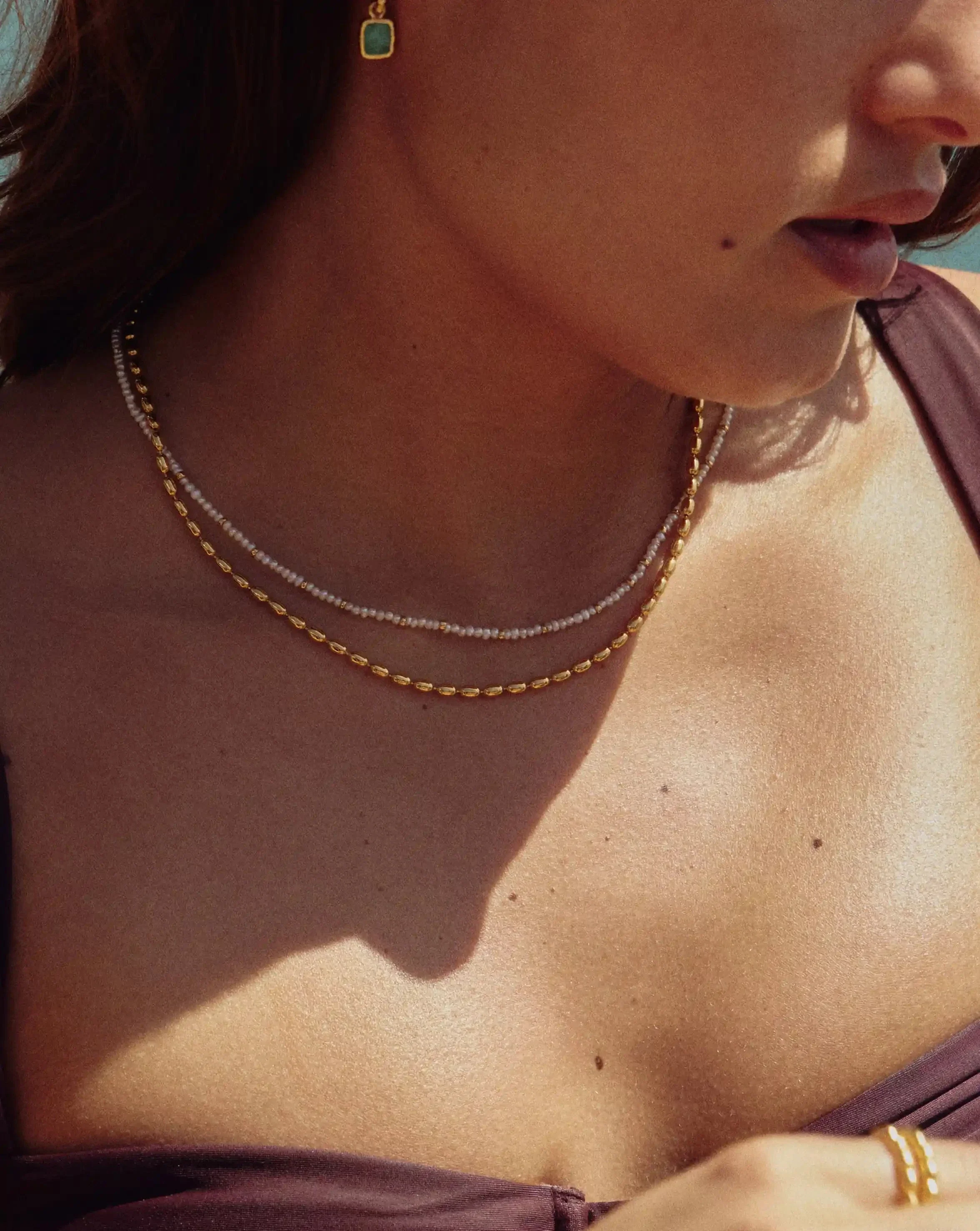 Molten Olive Chain Necklace | 18k Gold Plated - Image 3