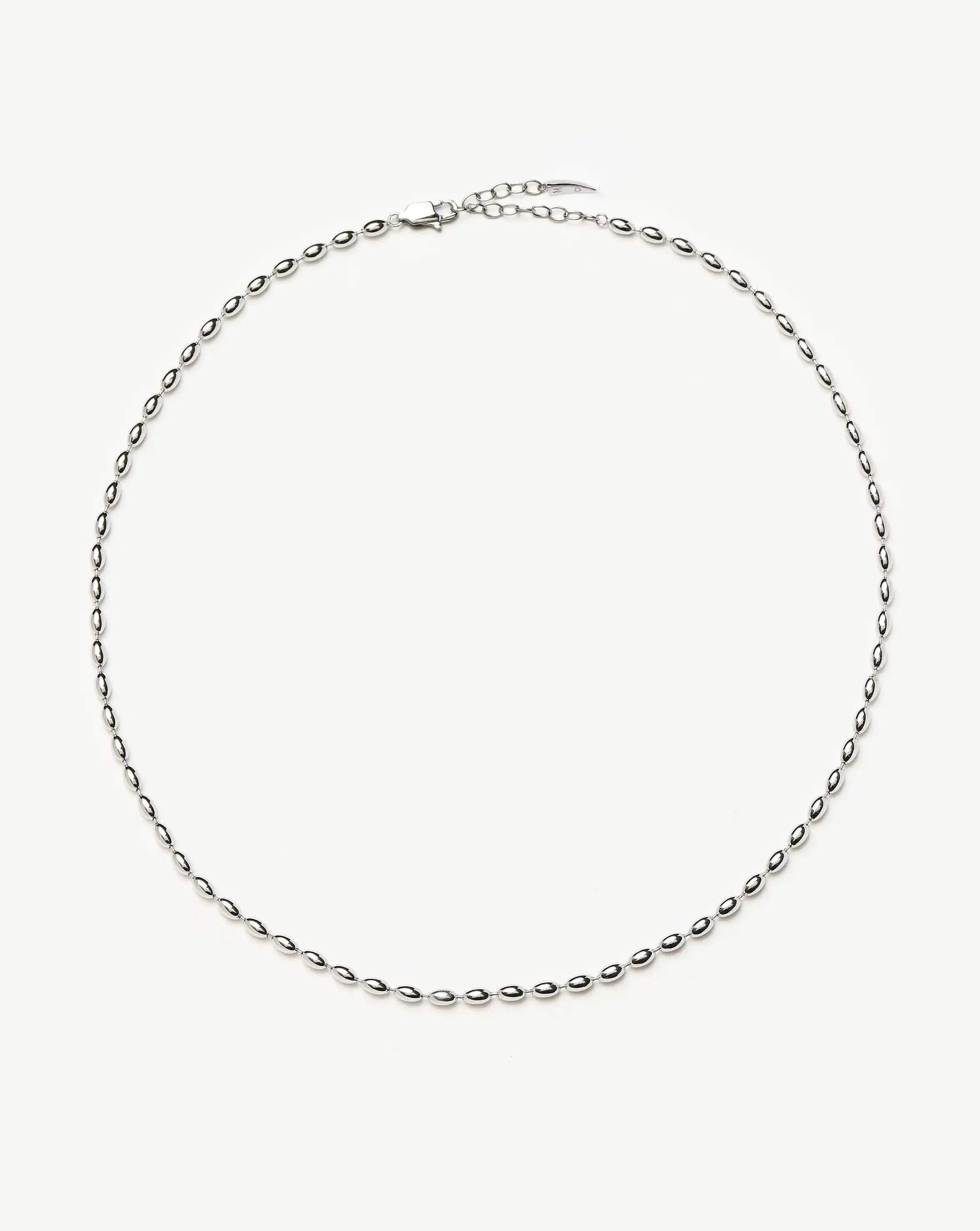 Molten Olive Chain Necklace | Silver Plated