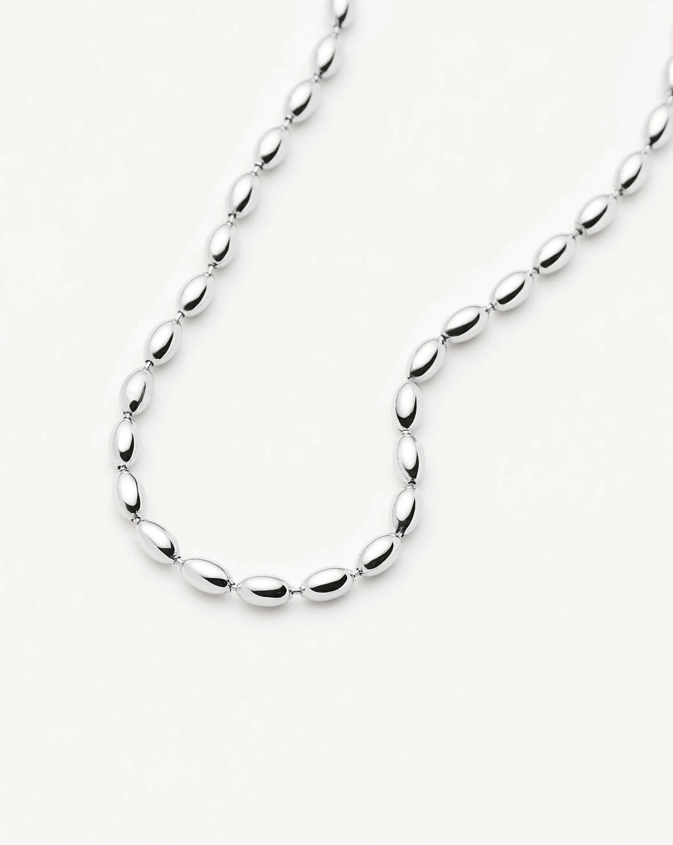 Molten Olive Chain Necklace | Silver Plated - Image 4