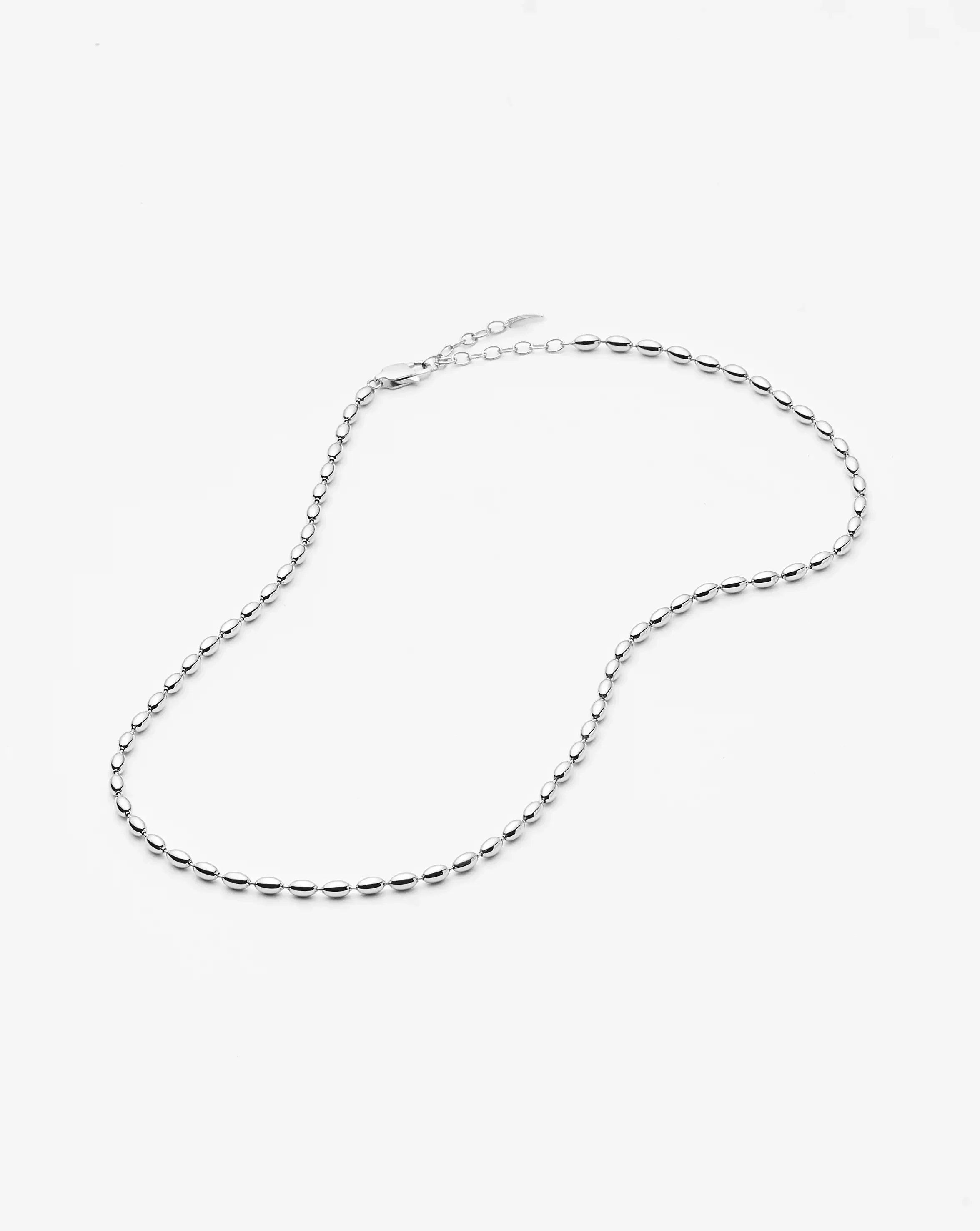 Molten Olive Chain Necklace | Silver Plated - Image 5