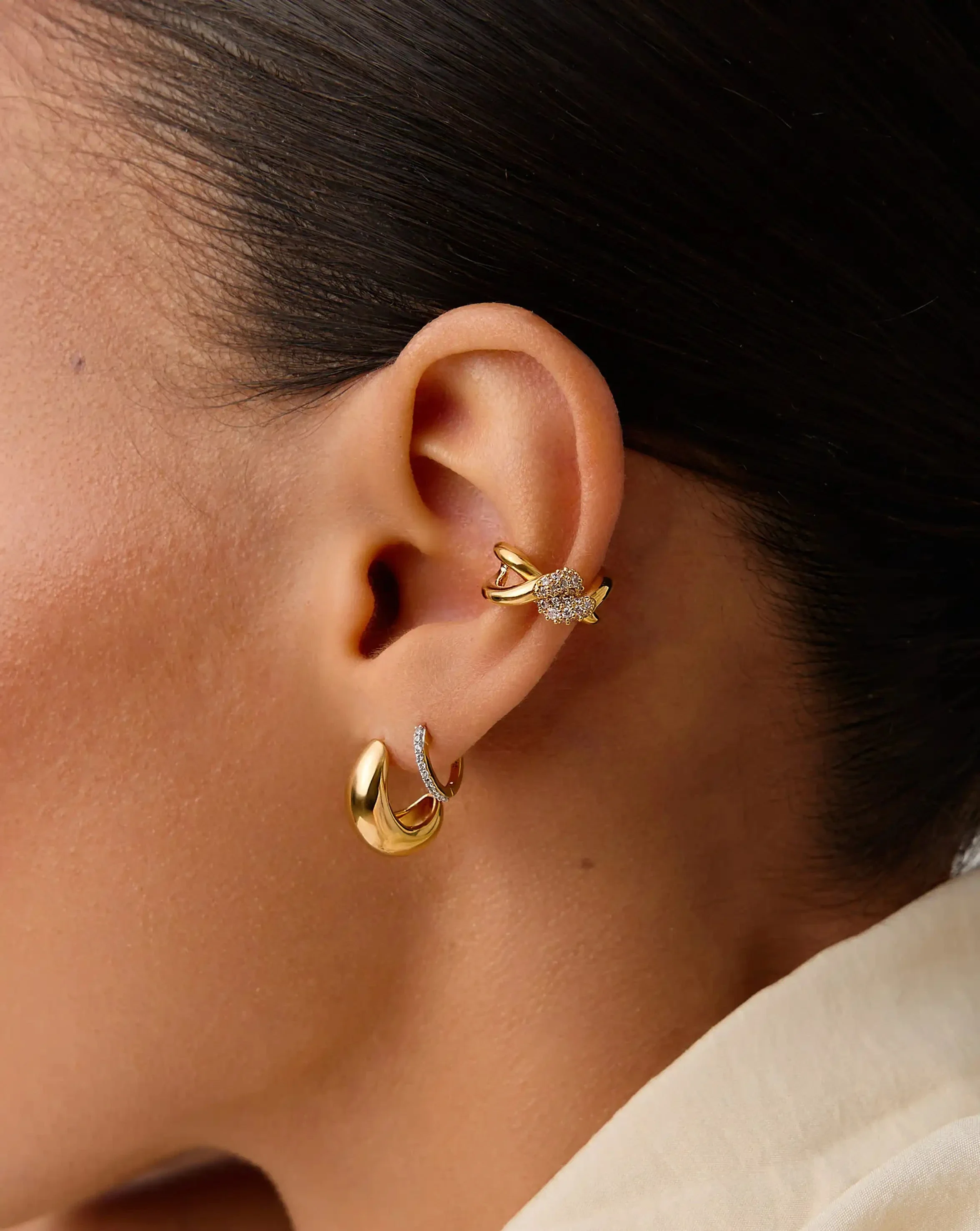 Molten Snow Ear Cuff | 18k Gold Plated/Cubic Zirconia - Image 2