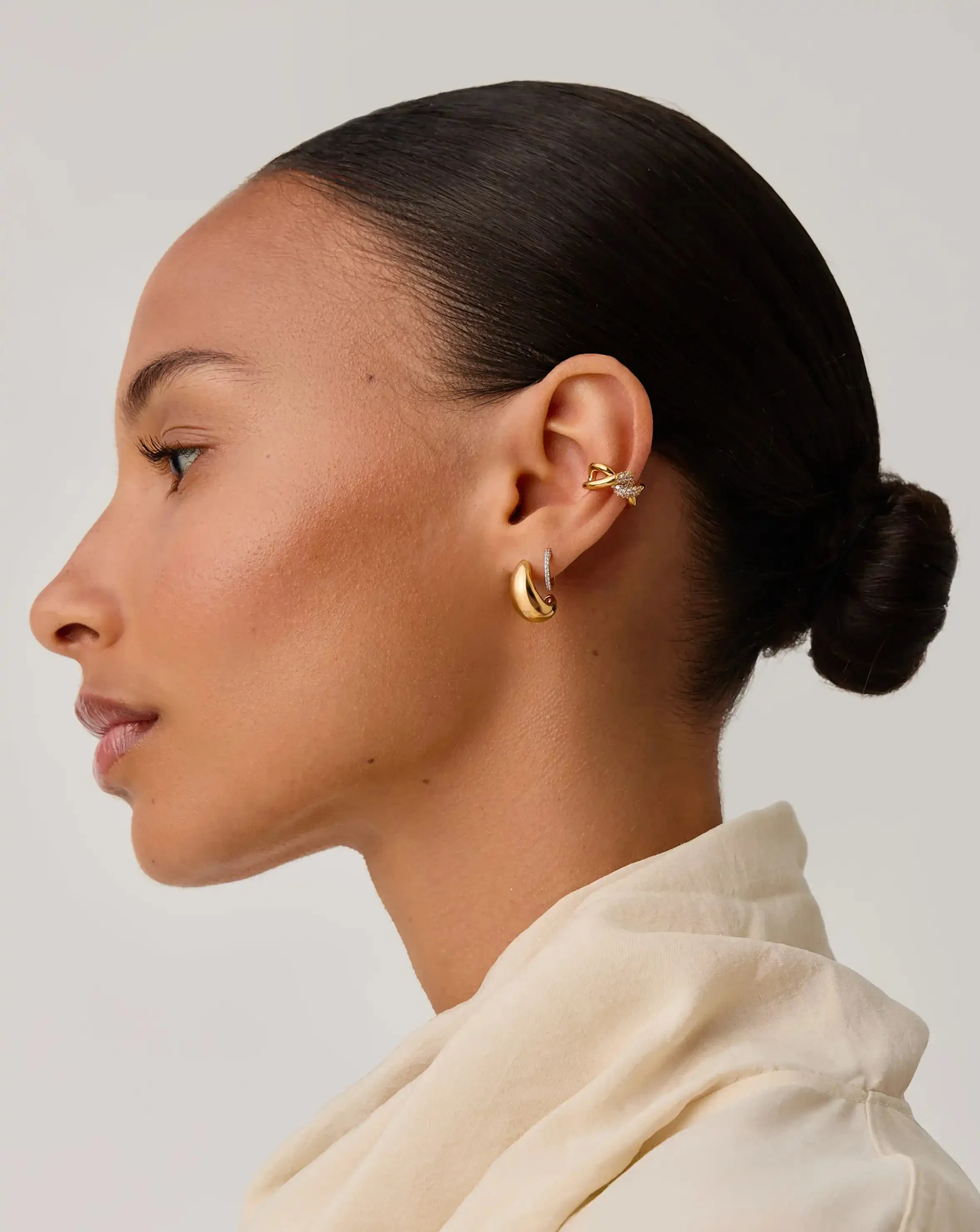 Molten Snow Ear Cuff | 18k Gold Plated/Cubic Zirconia - Image 3