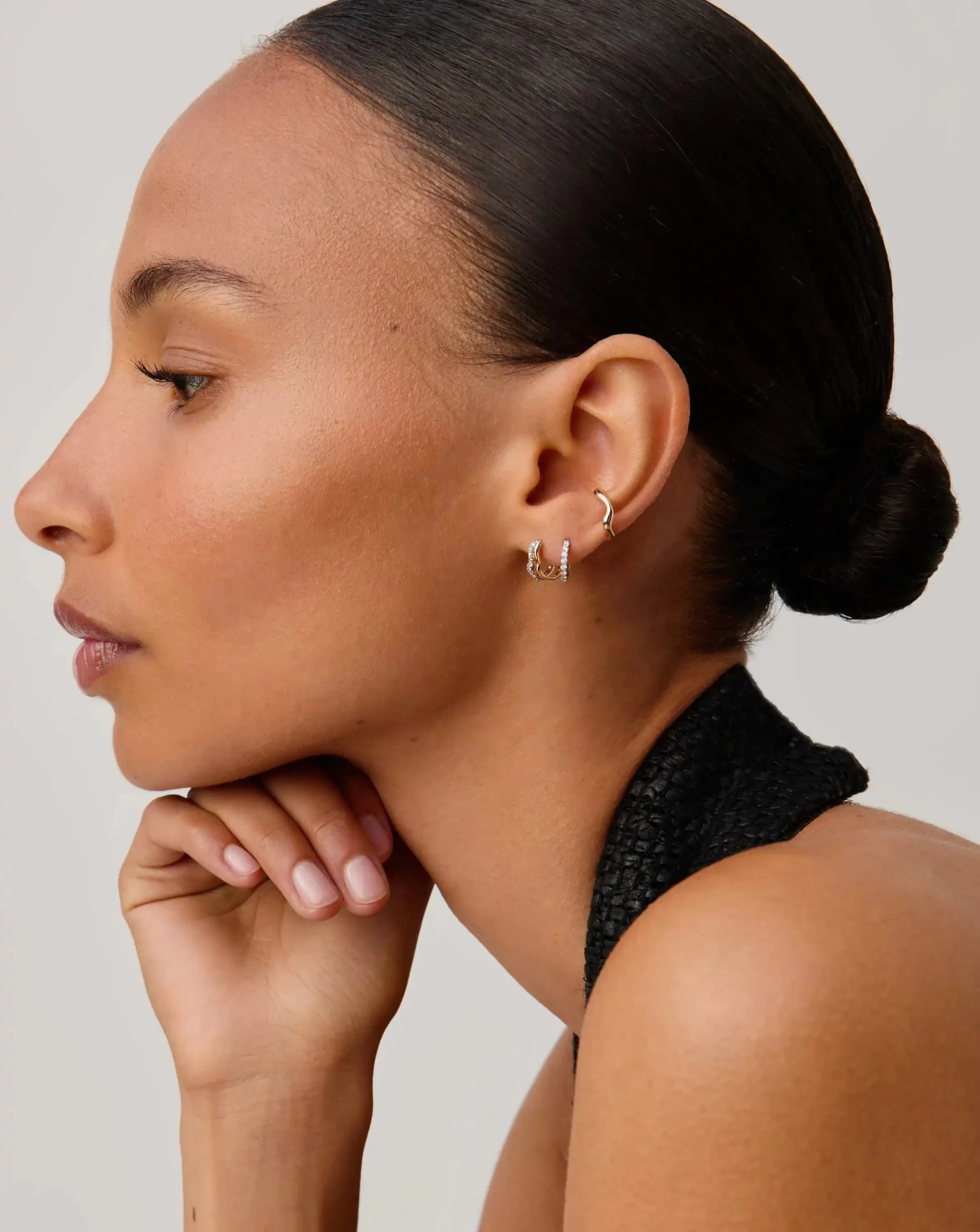 Molten Snow Solid Gold Ear Cuff | 14k Solid Gold - Image 3