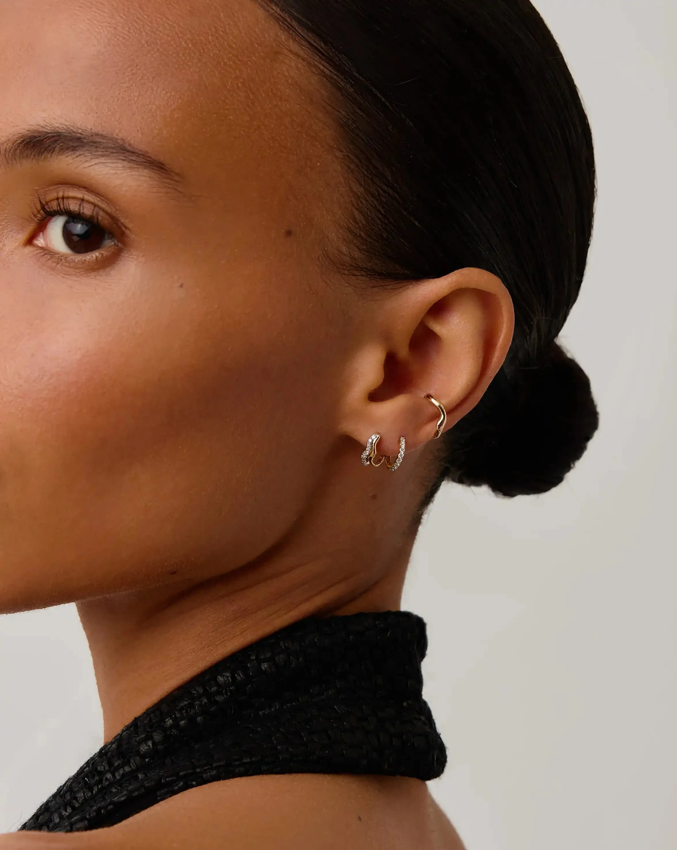 Molten Snow Solid Gold Ear Cuff | 14k Solid Gold - Image 5