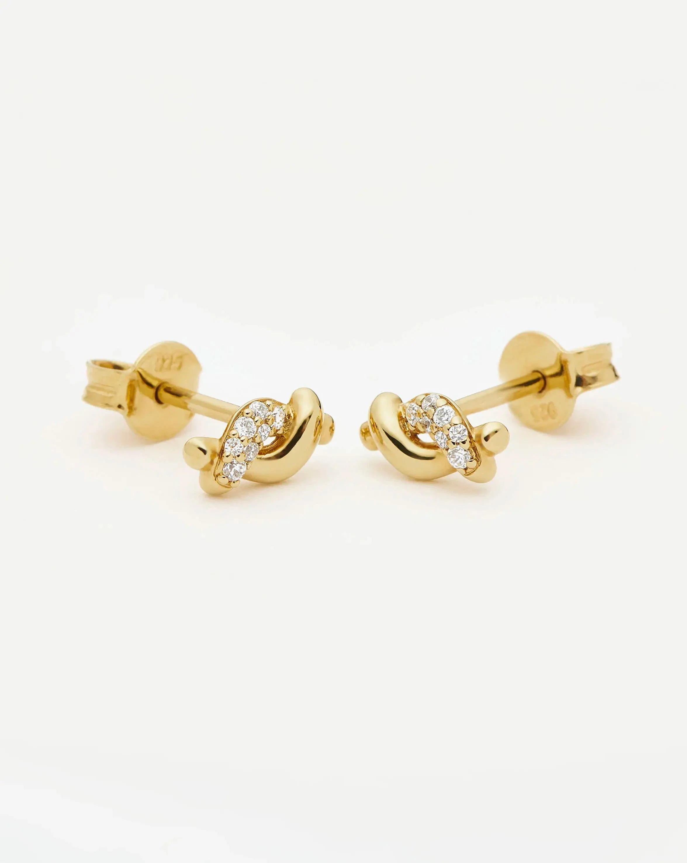 Molten Snow Stud Earrings | 18k Gold Vermeil/Cubic Zirconia - Image 4
