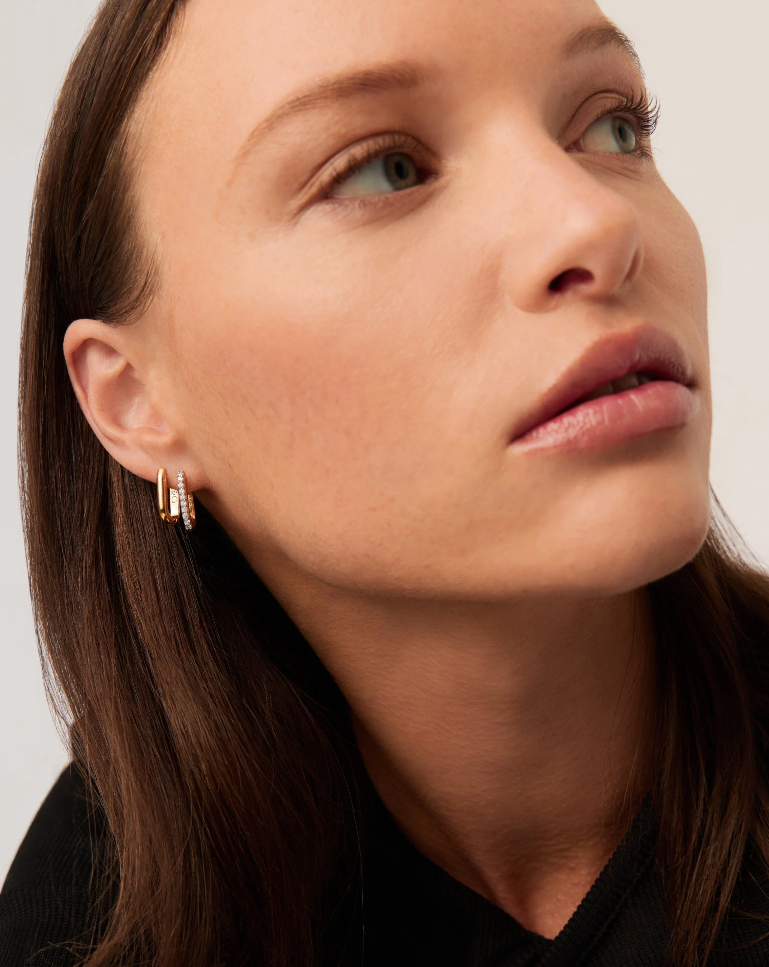 Pave Ovate Huggies | 18k Recycled Gold Vermeil on Recycled Sterling Silver - Image 2