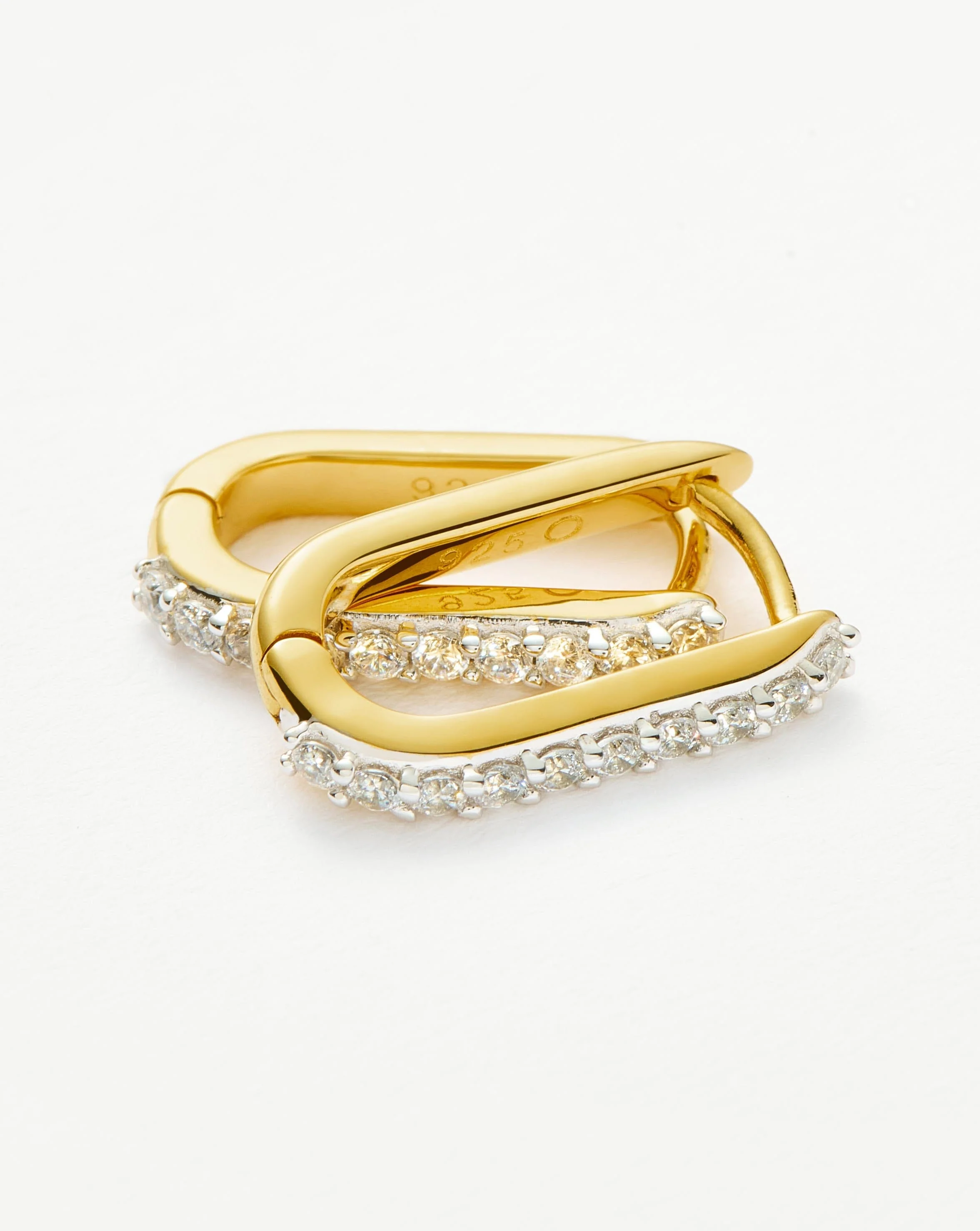 Pave Ovate Huggies | 18k Recycled Gold Vermeil on Recycled Sterling Silver - Image 4